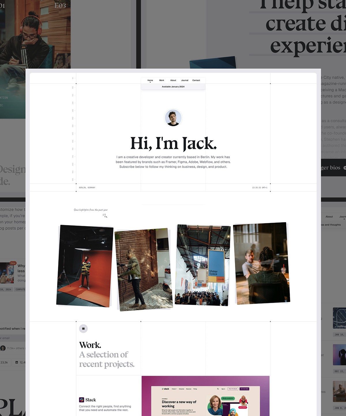 Screenshot 1 of Benton personal portfolio template