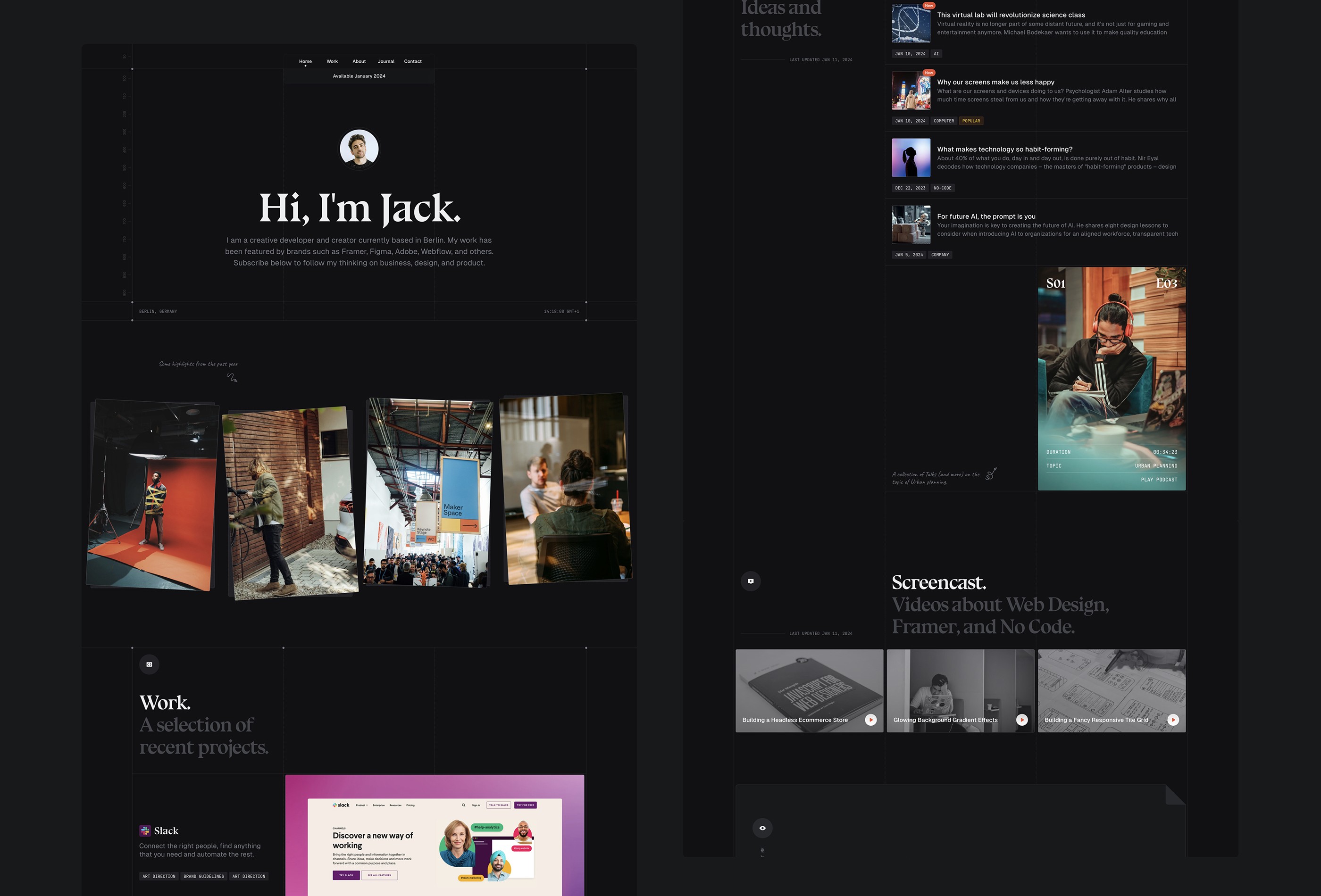 Screenshot 2 of Benton personal portfolio template