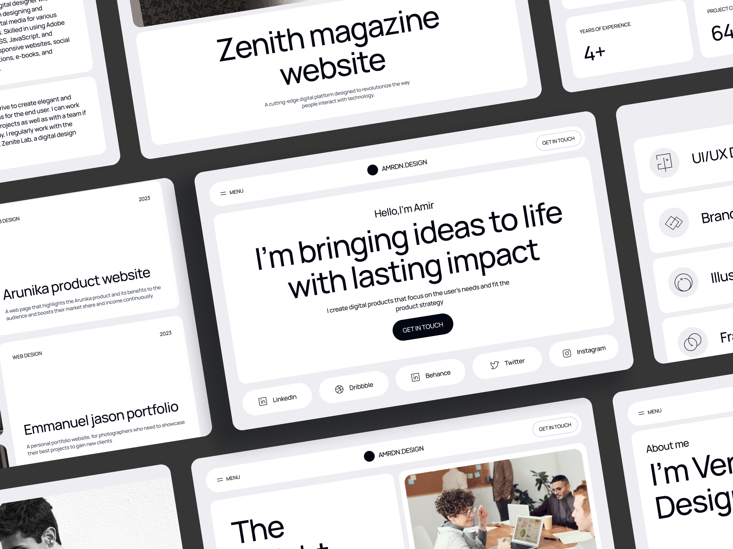 Screenshot 2 of Bentoze bento style portfolio website