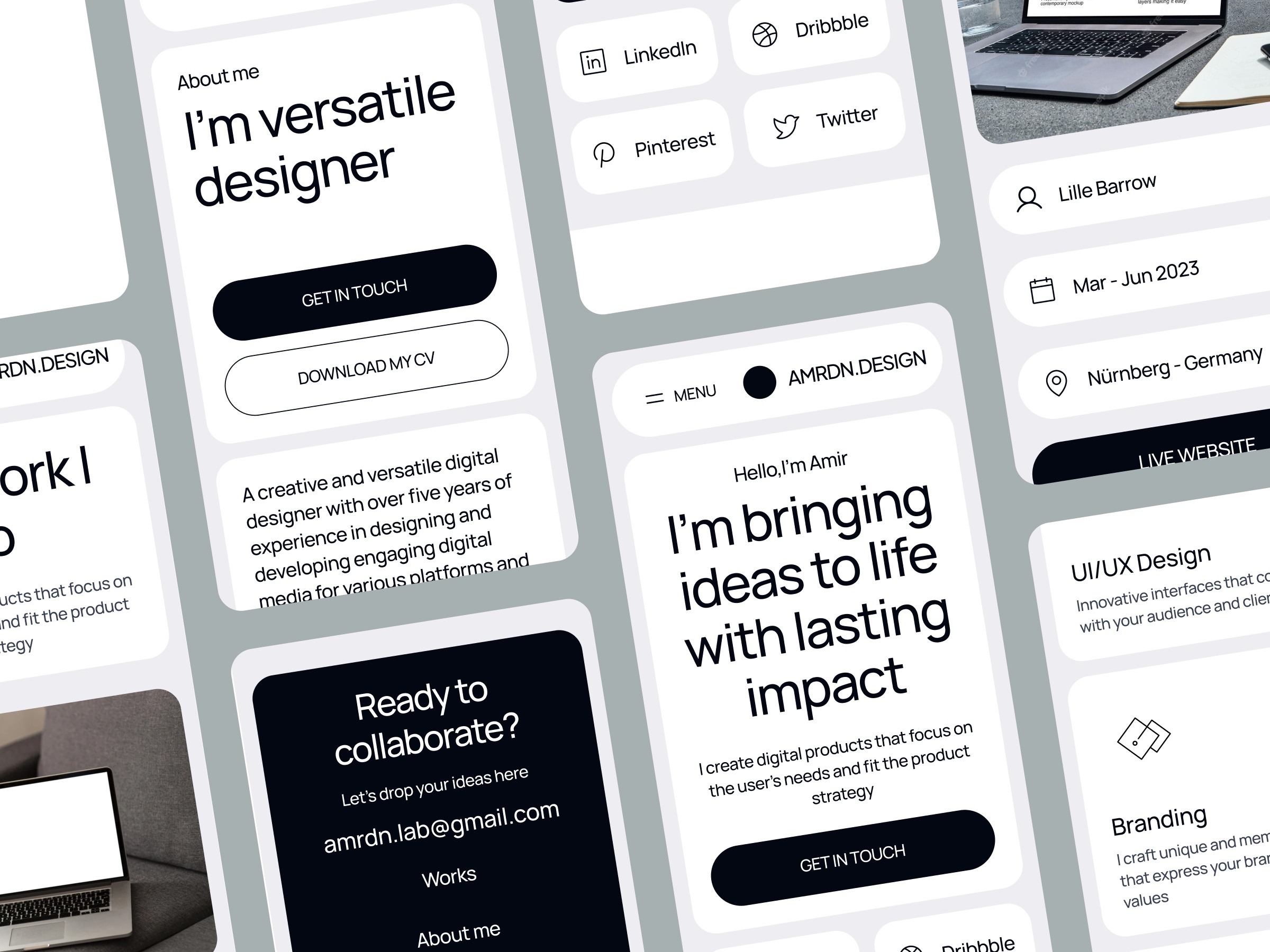Screenshot 4 of Bentoze bento style portfolio website