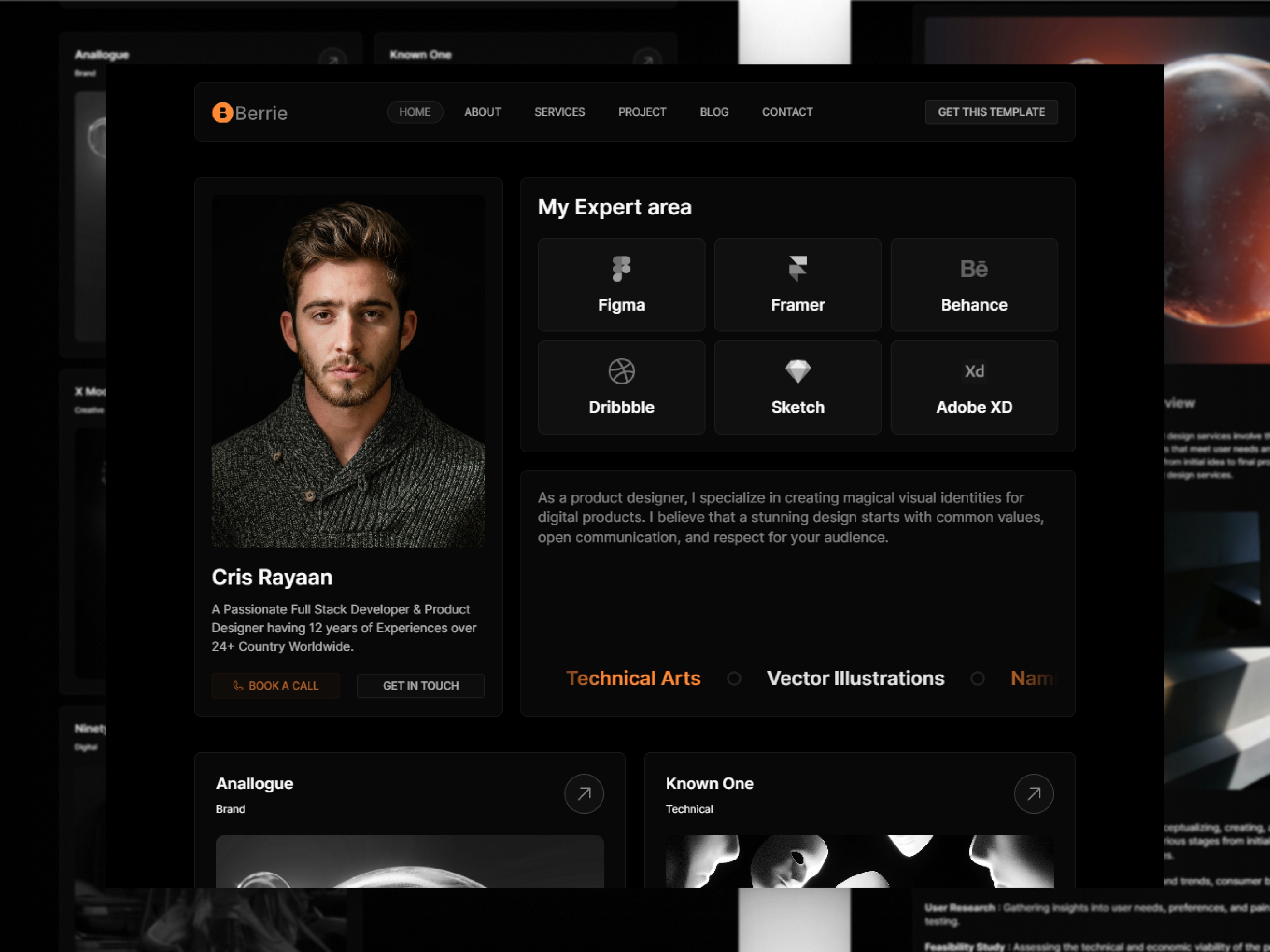 Screenshot of Berrie website