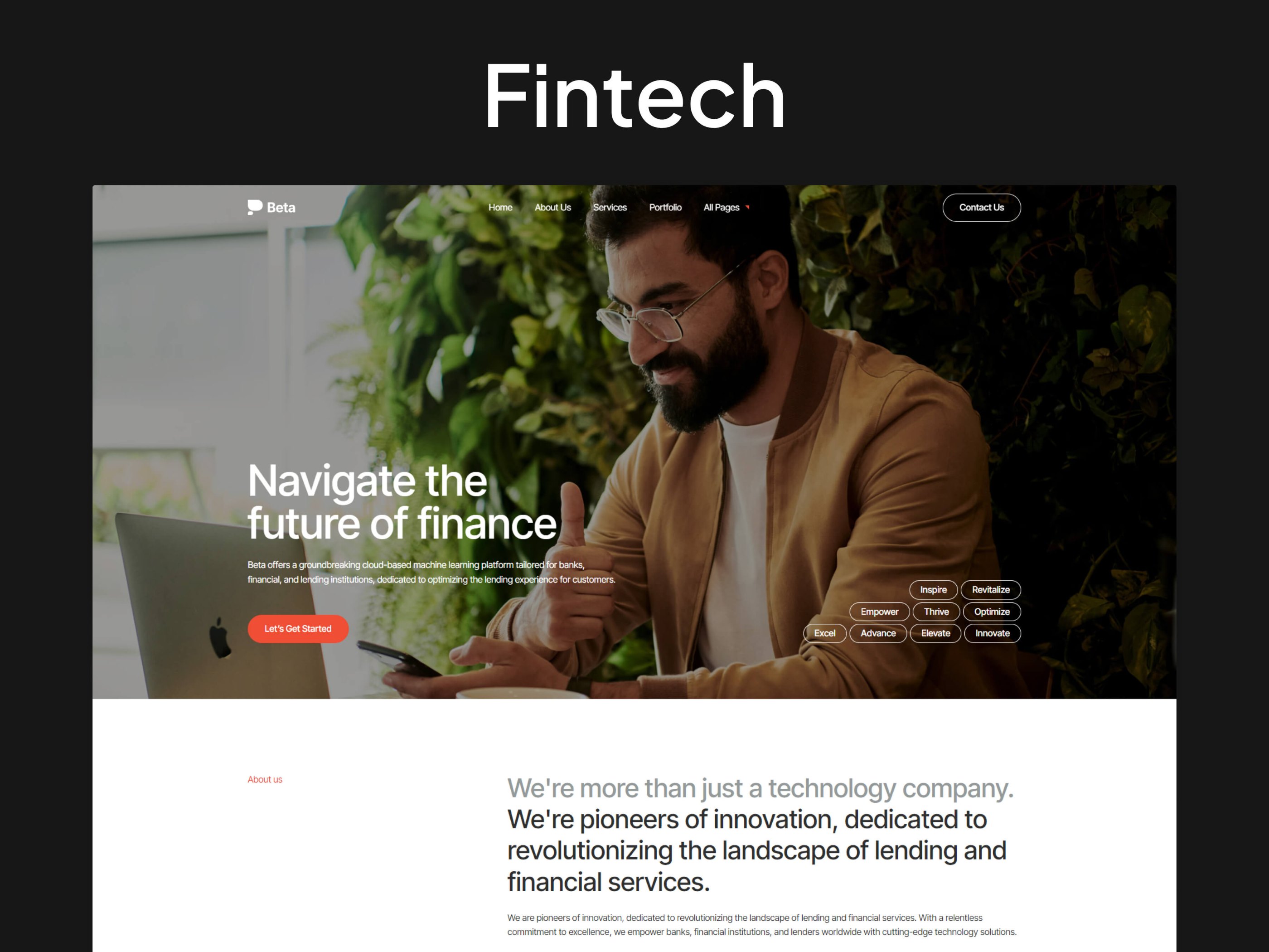 Screenshot of Beta website