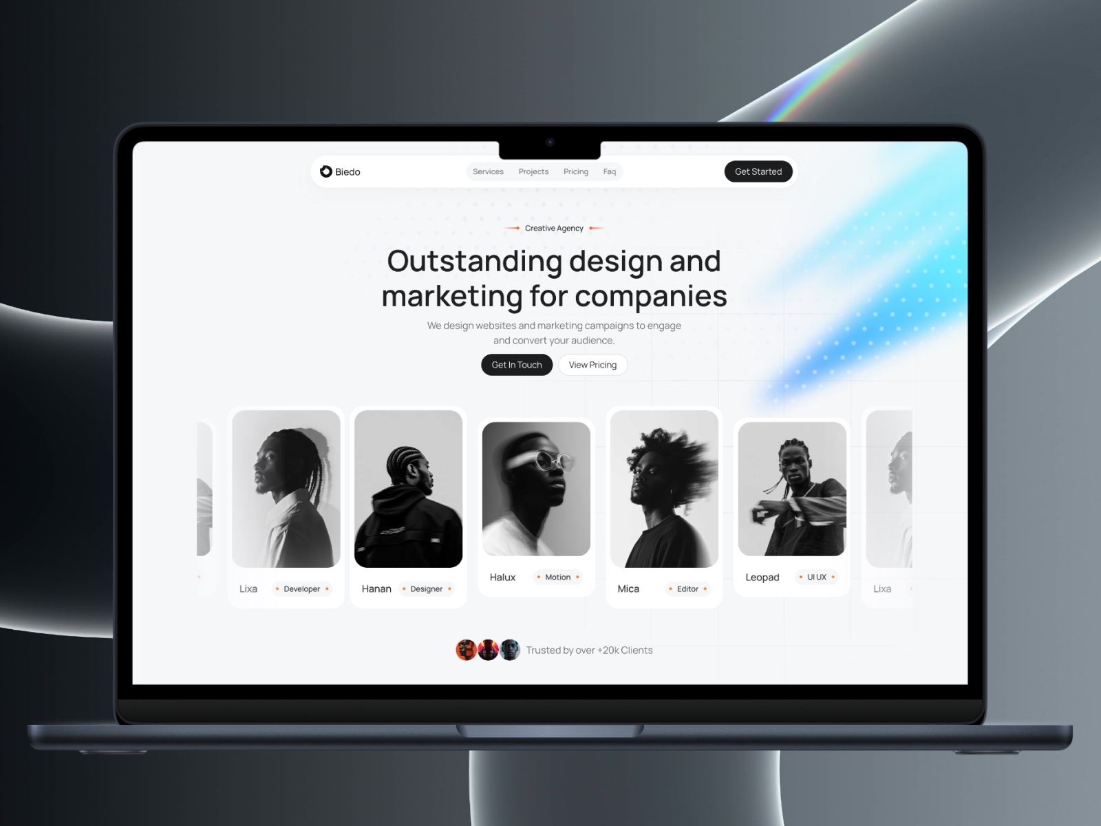 Screenshot of Biedo website