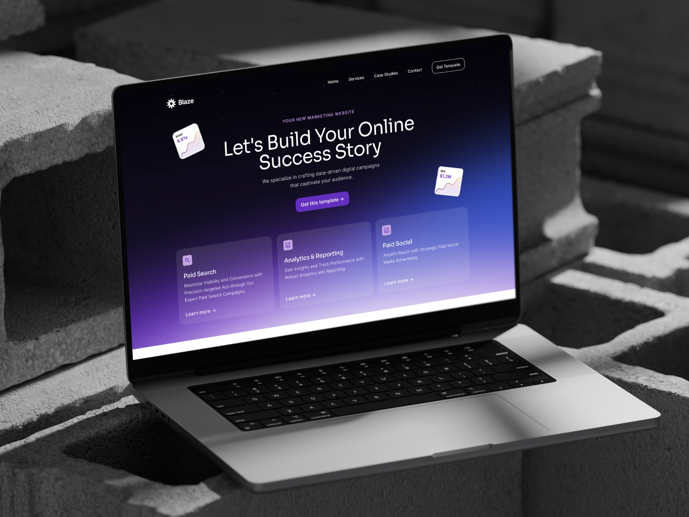 Screenshot of Blaze website