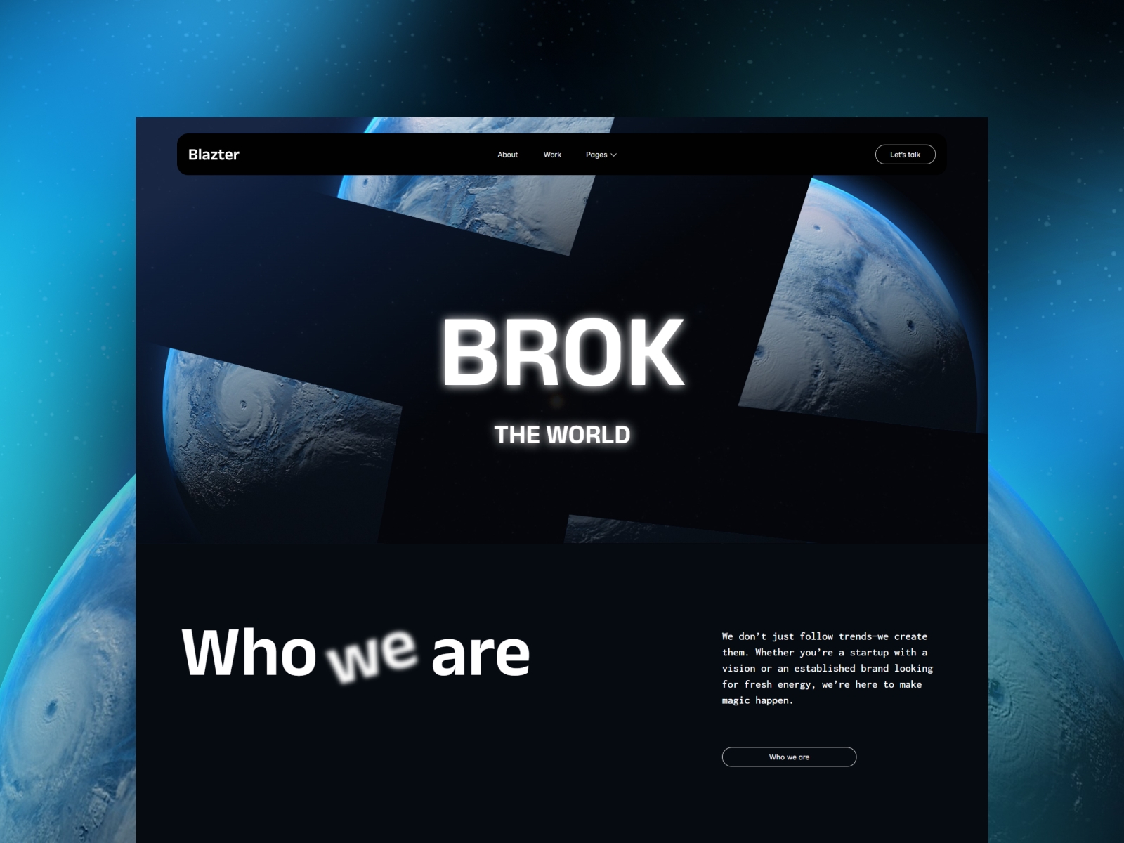 Screenshot of Blazter website