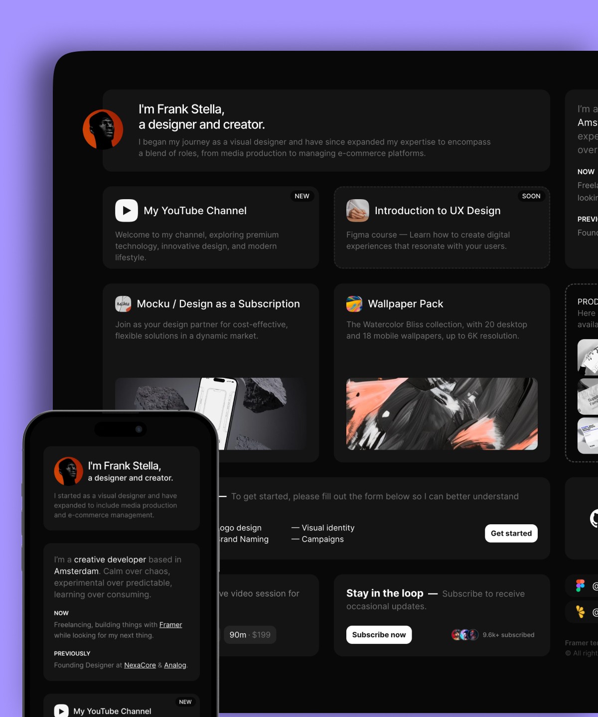 Screenshot of Blocos minimal about page template website