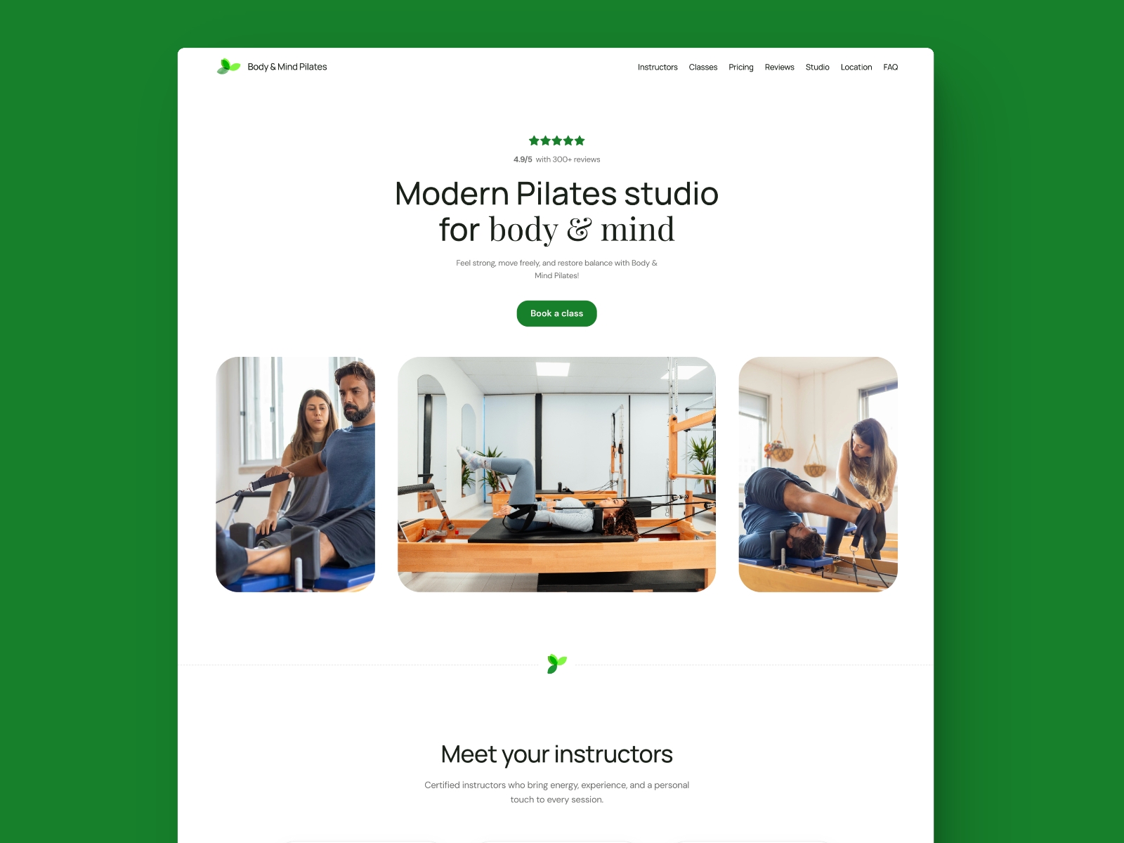 Screenshot of Body mind website
