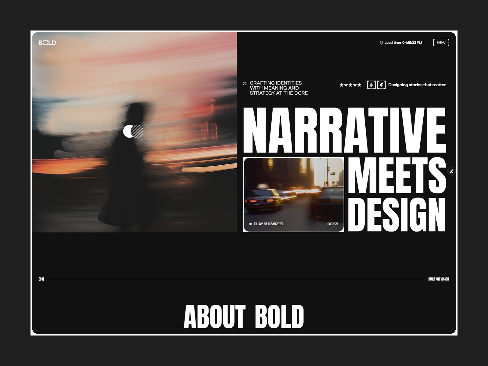 Screenshot of Bold studio website