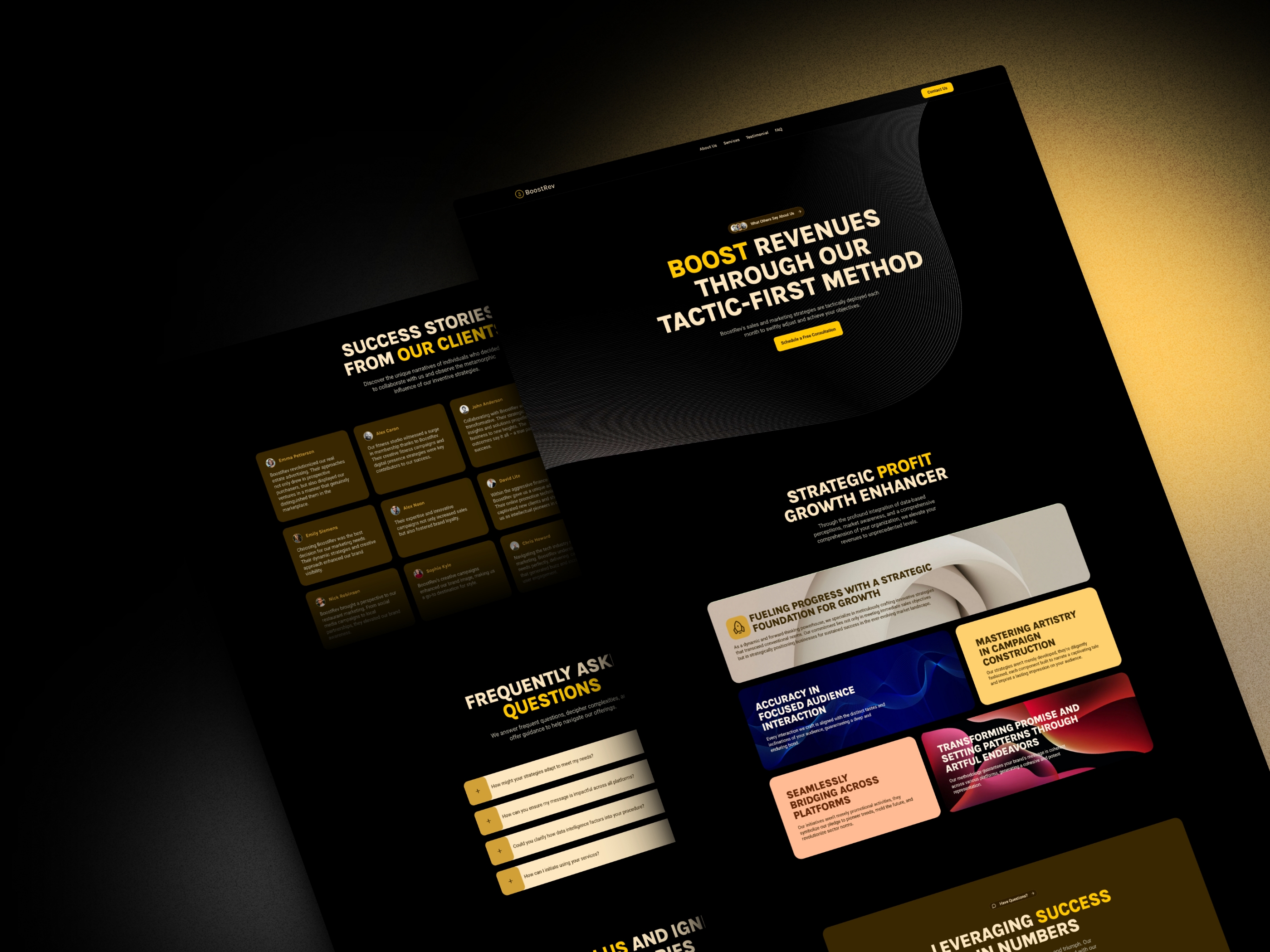 Screenshot of Boostrev website