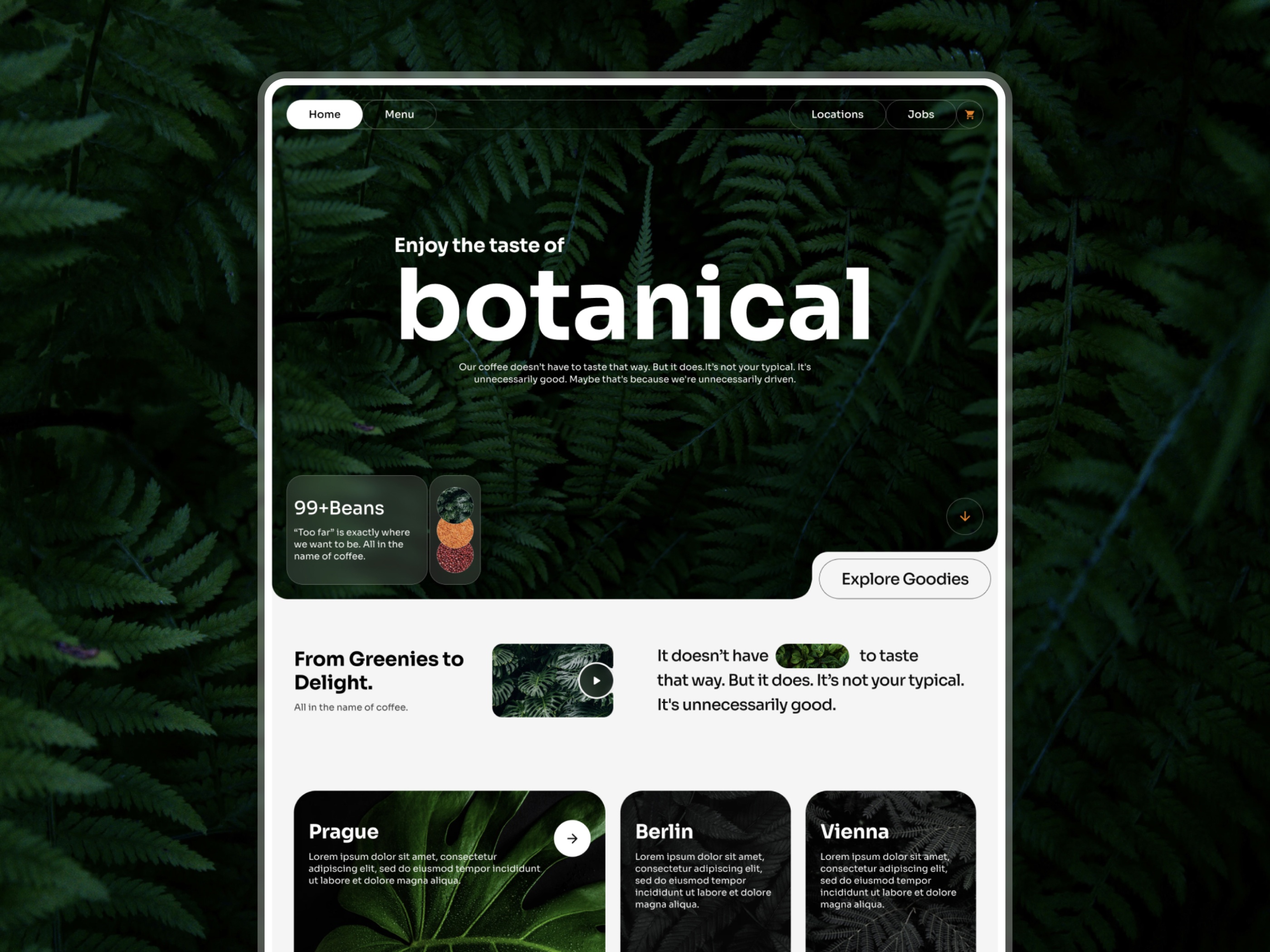 Screenshot of Botanical website