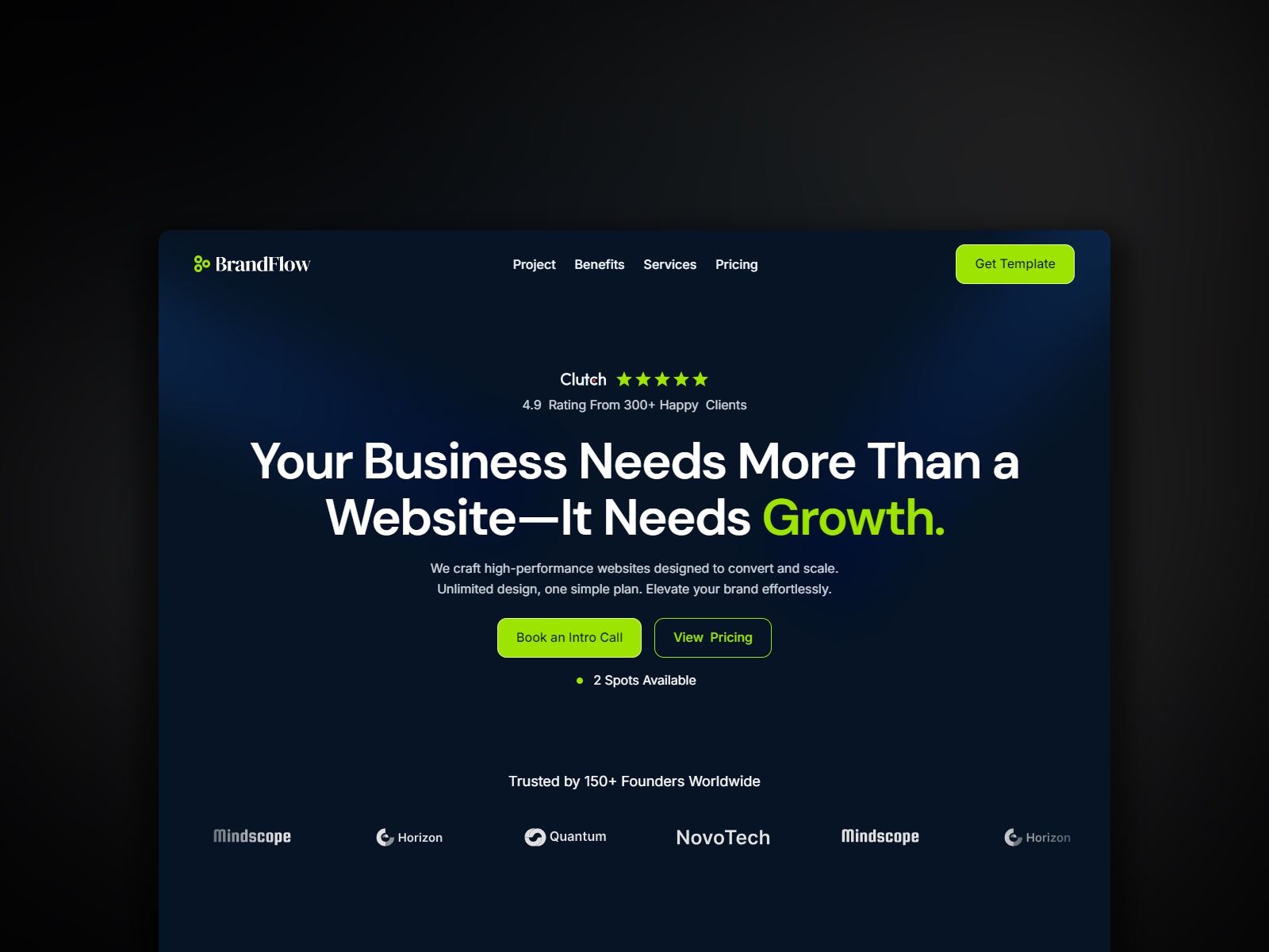 Screenshot of Brandflowx website