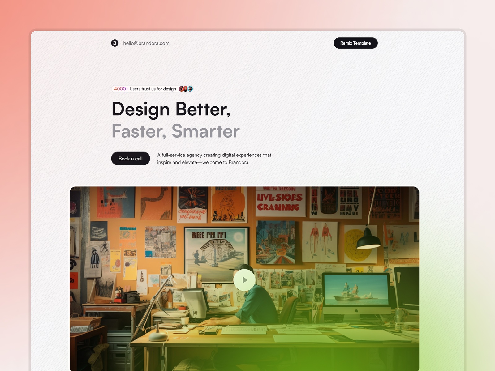 Screenshot of Brandora website