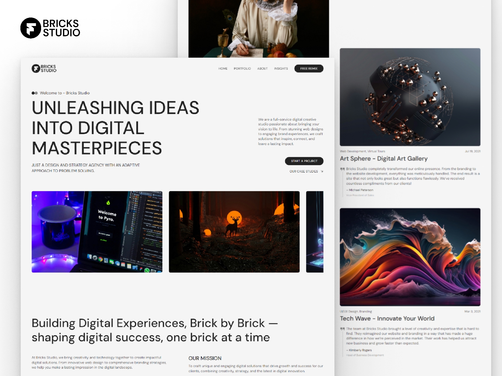 Screenshot of Brickstudio website