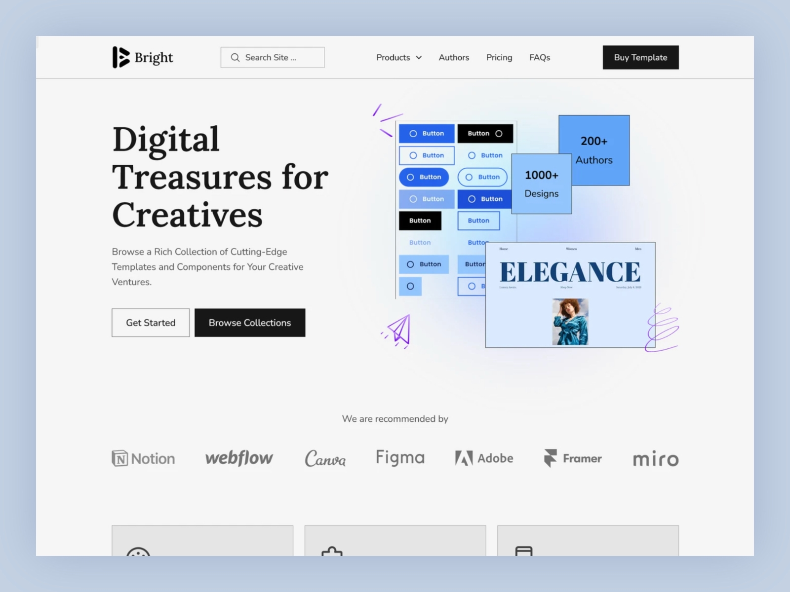 Screenshot of Bright website