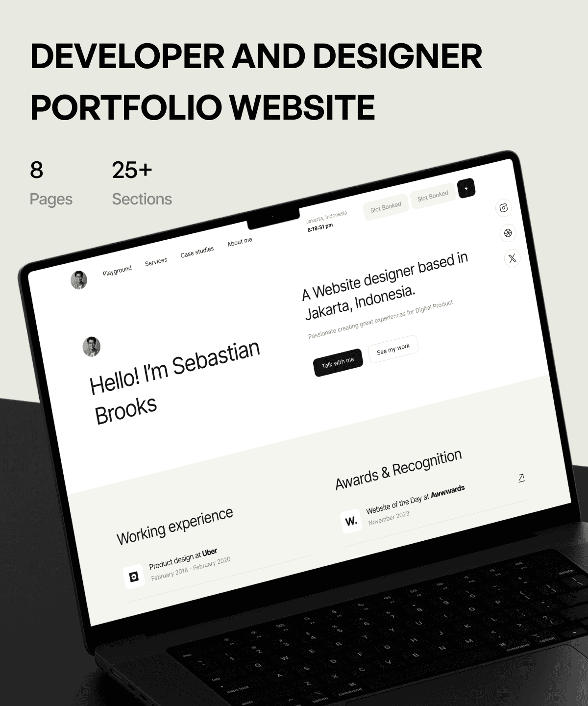 Screenshot of Brooks website designer and developer portofolio website
