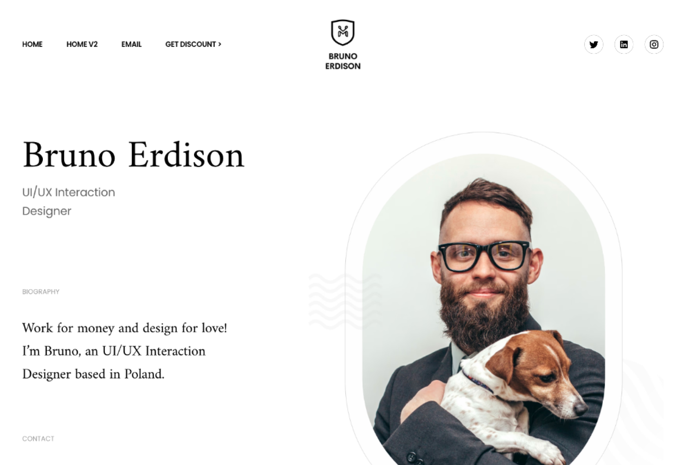 Screenshot 3 of Bruno personal portfolio template