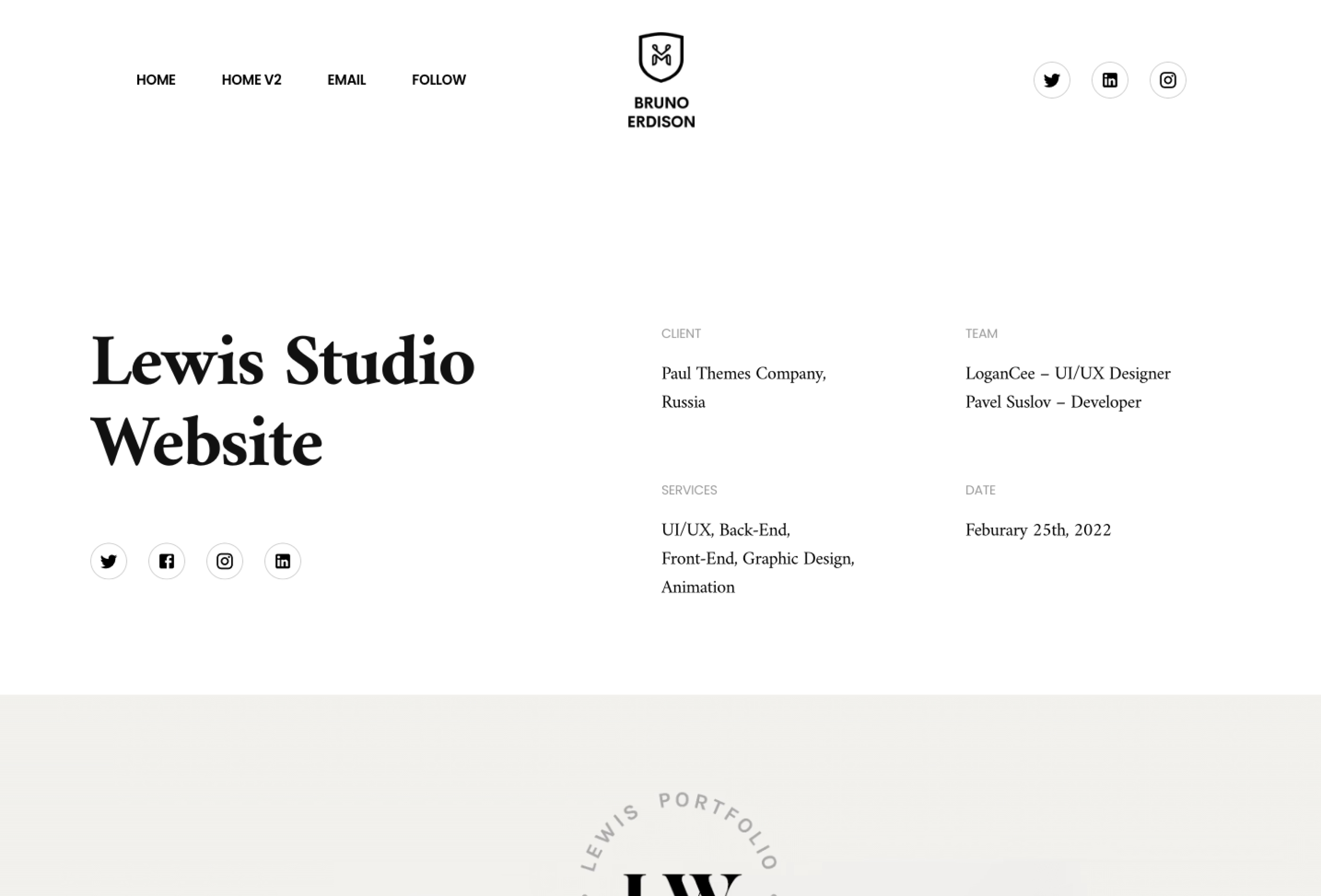 Screenshot 4 of Bruno personal portfolio template