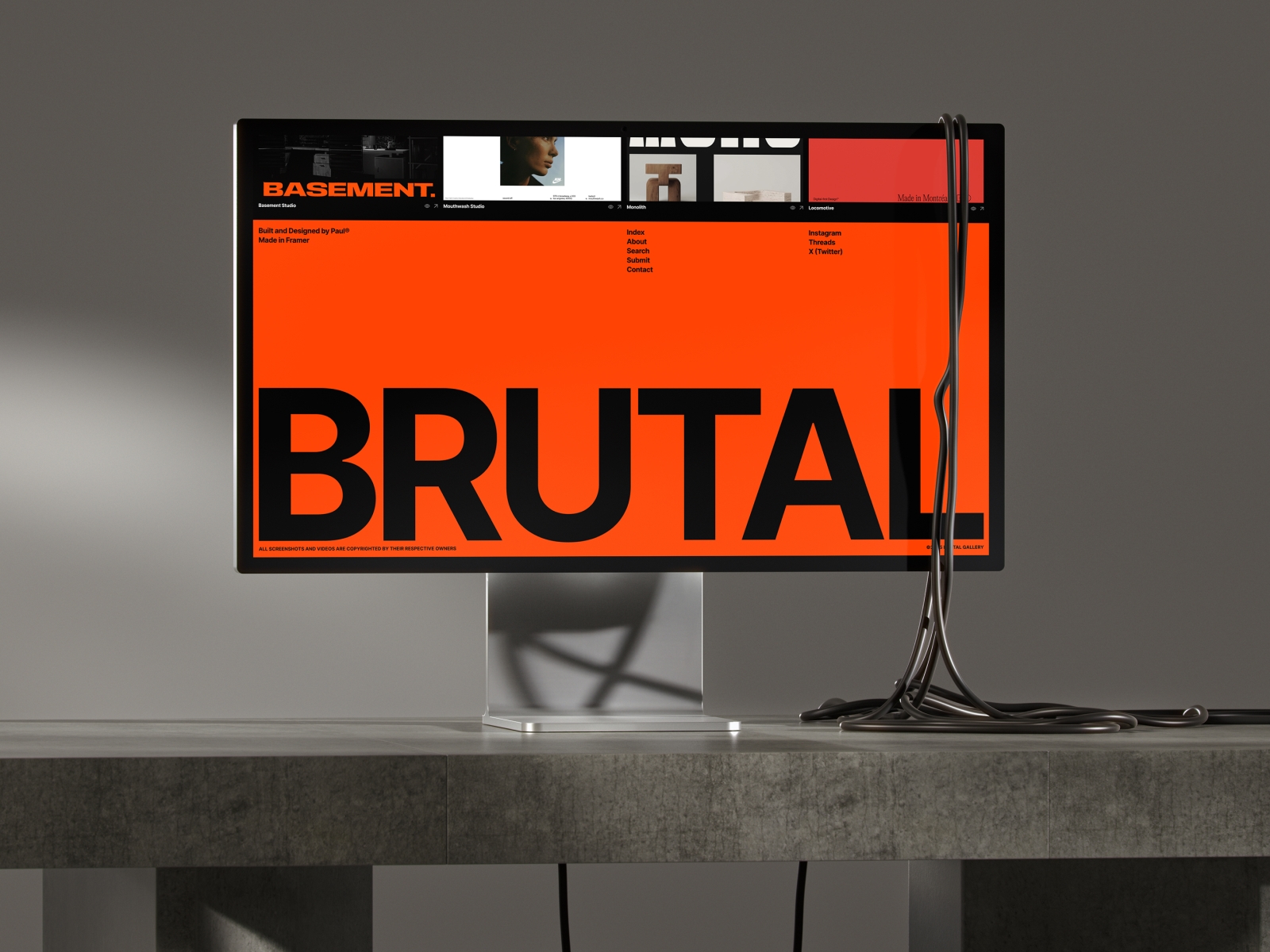 Screenshot of Brutal website
