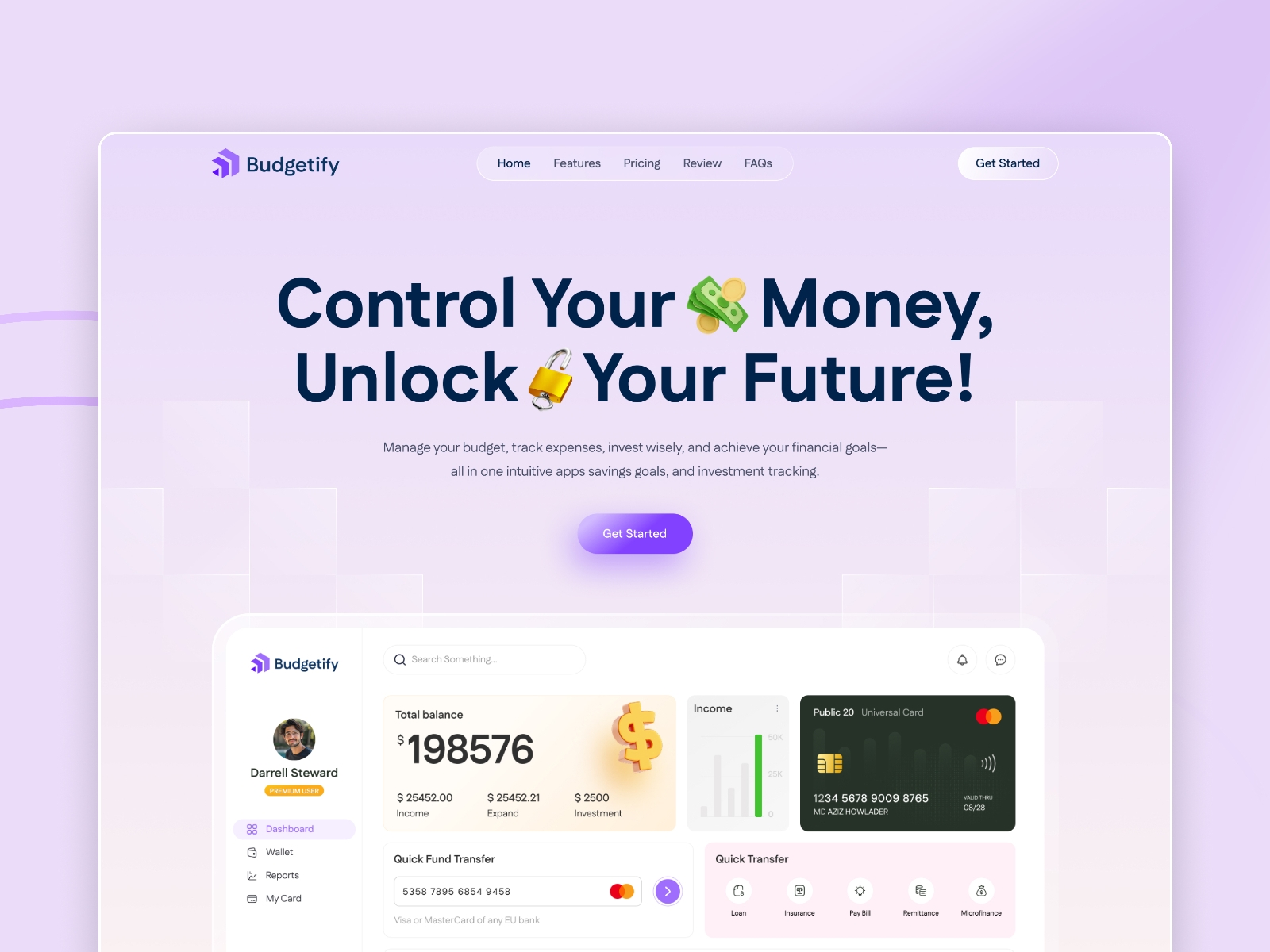 Screenshot of Budgetify website