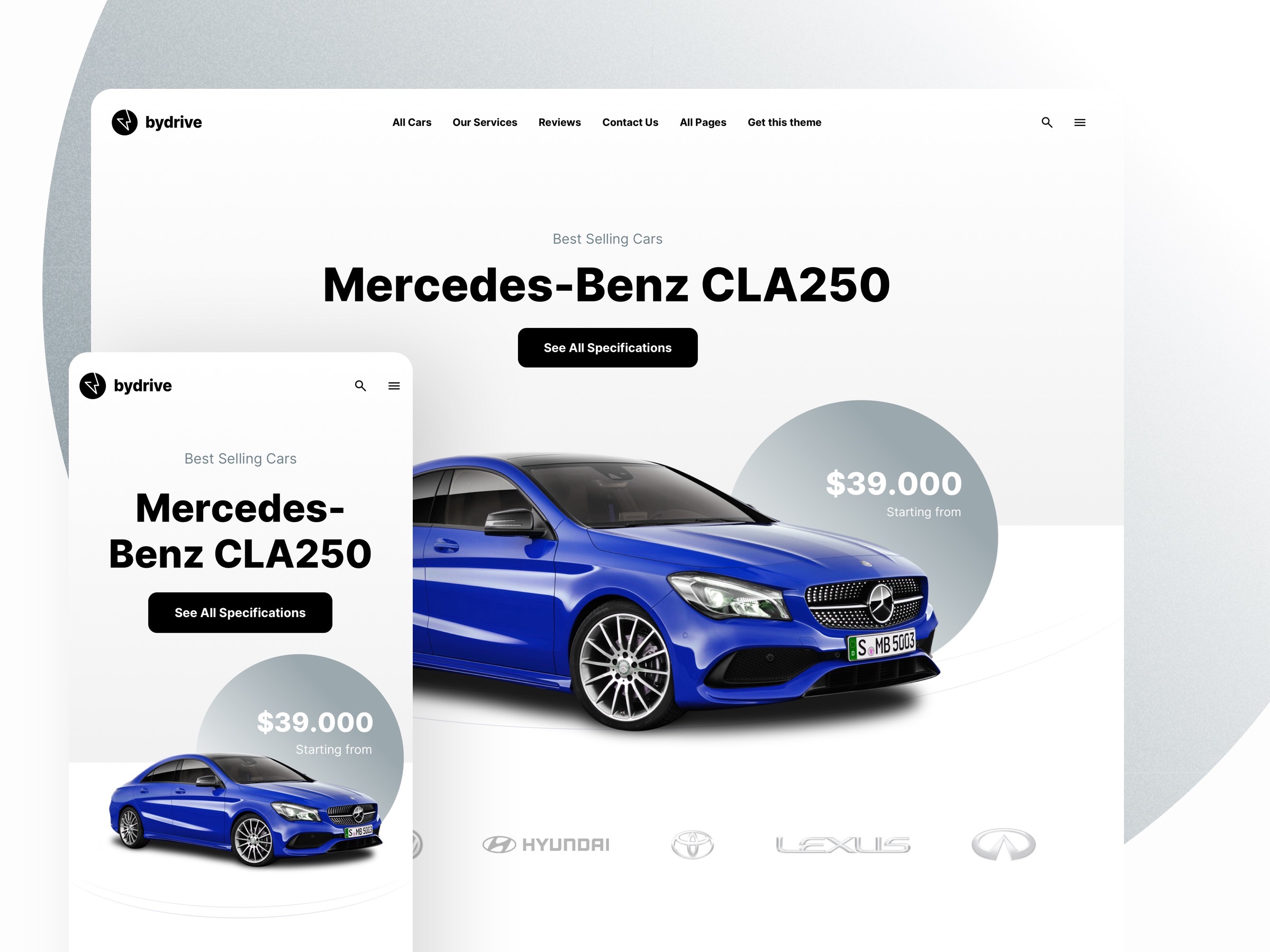 Screenshot of Bydrive website