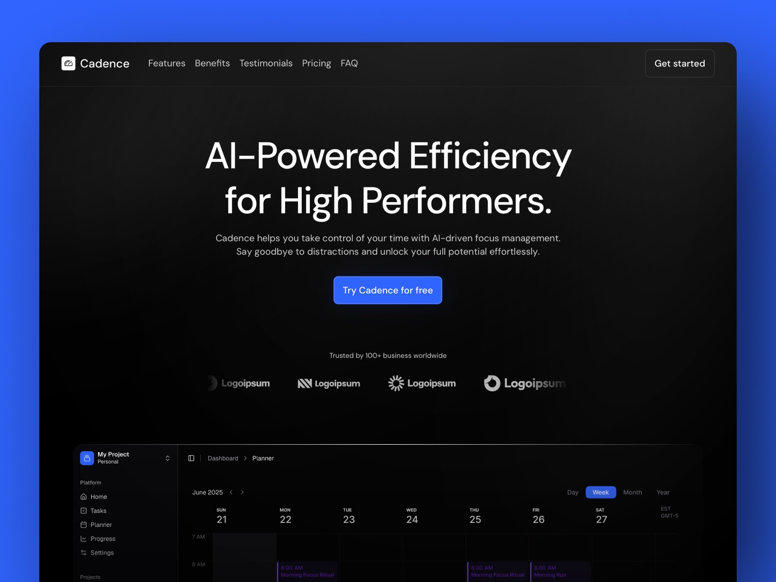 Screenshot of Cadence website