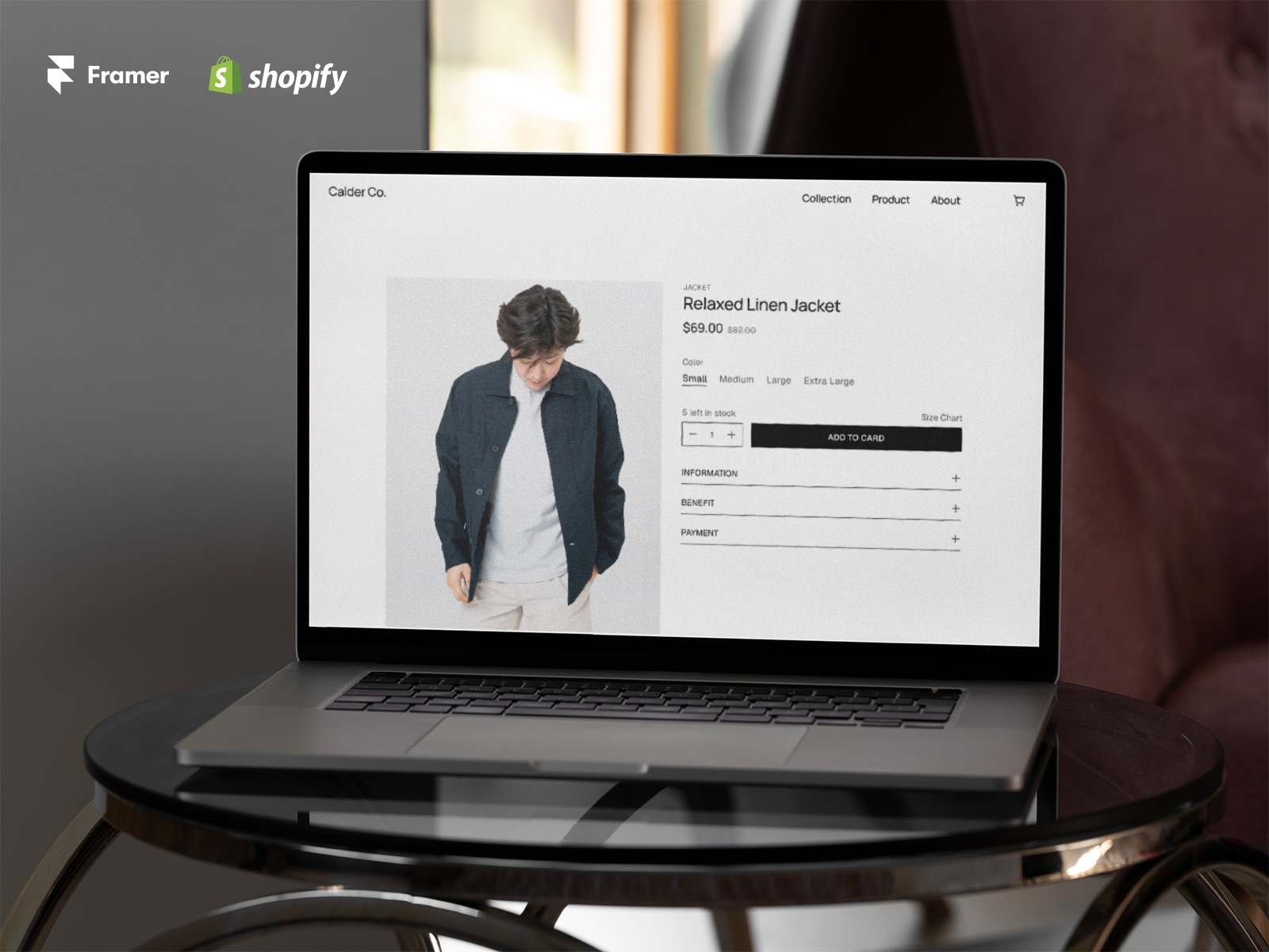 Screenshot of Calder co website