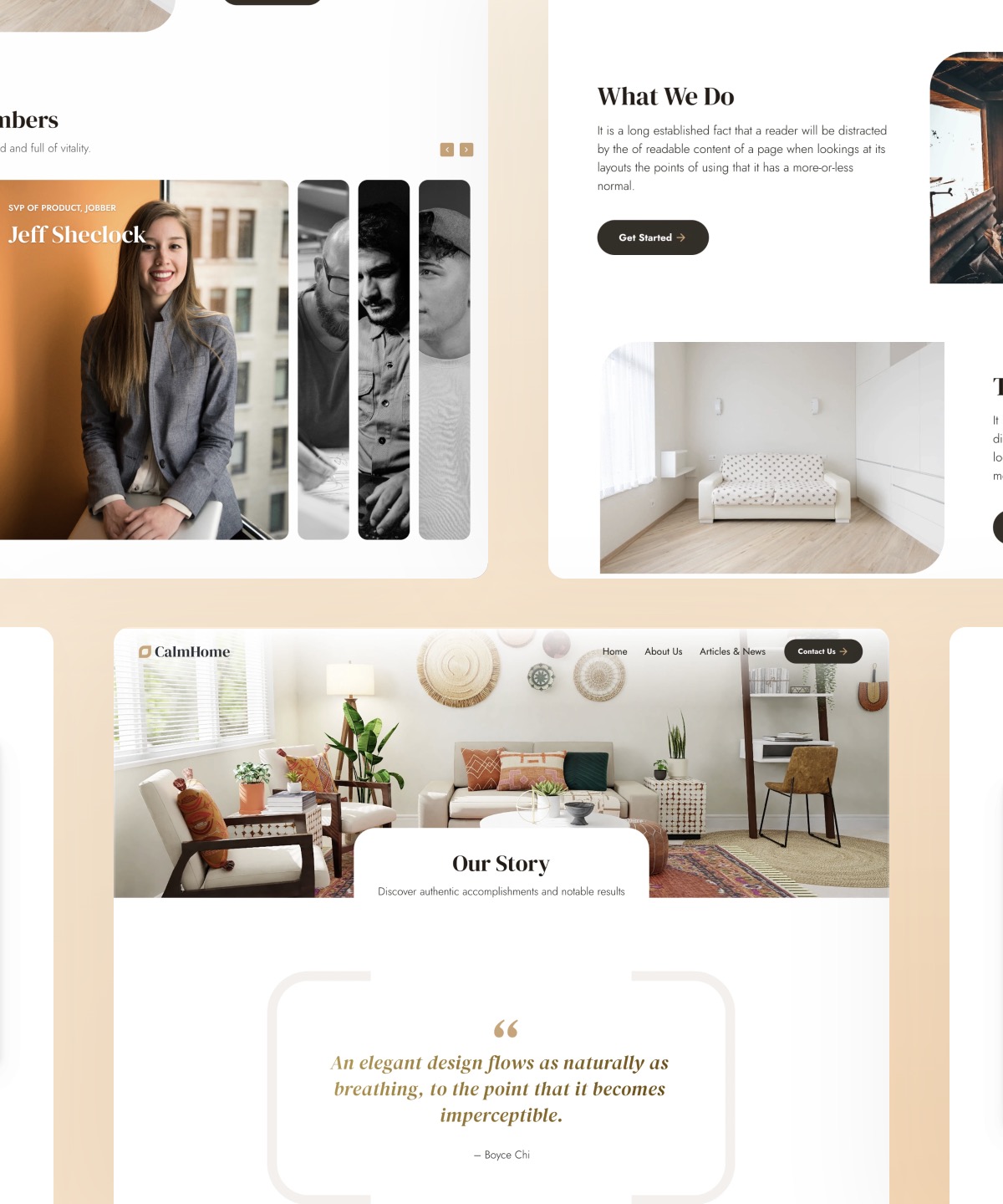 Screenshot of Calmhome website