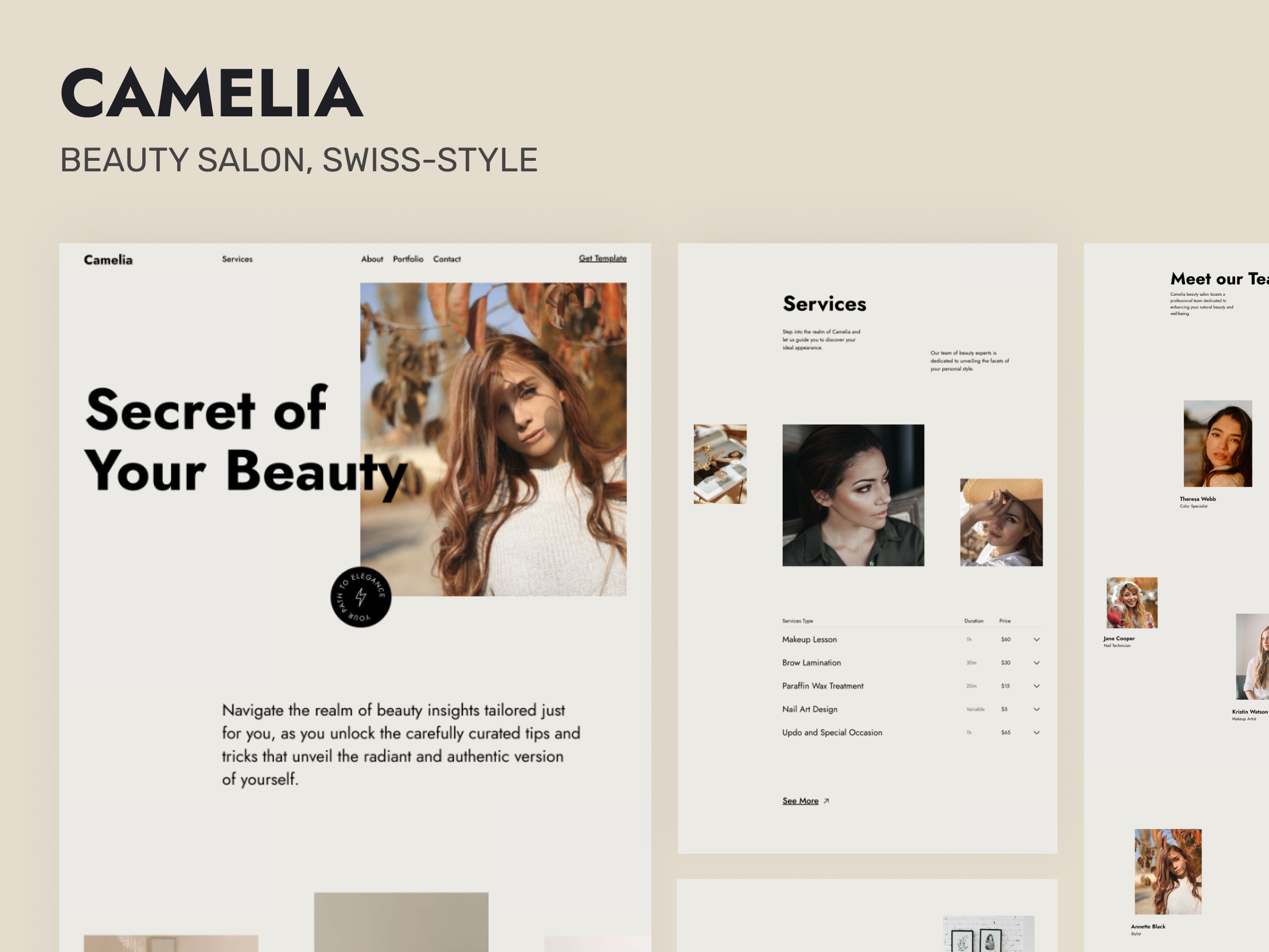 Screenshot of Camelia website