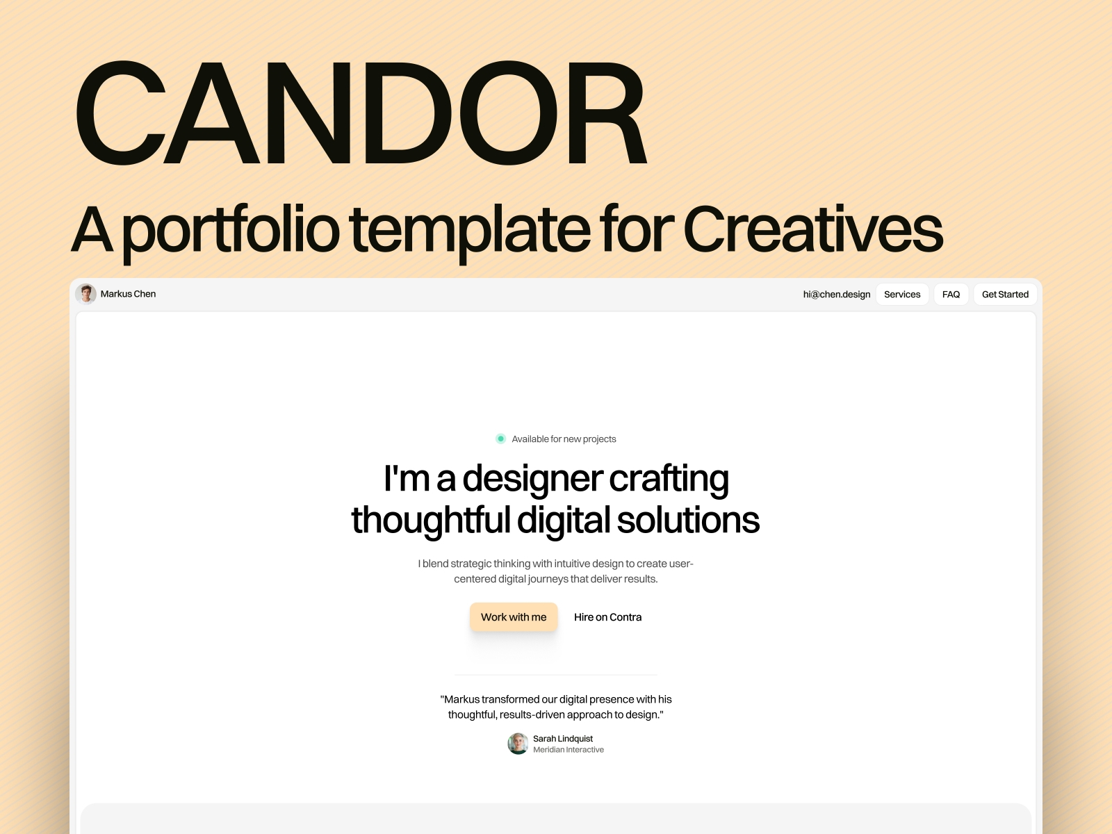 Screenshot of Candor website