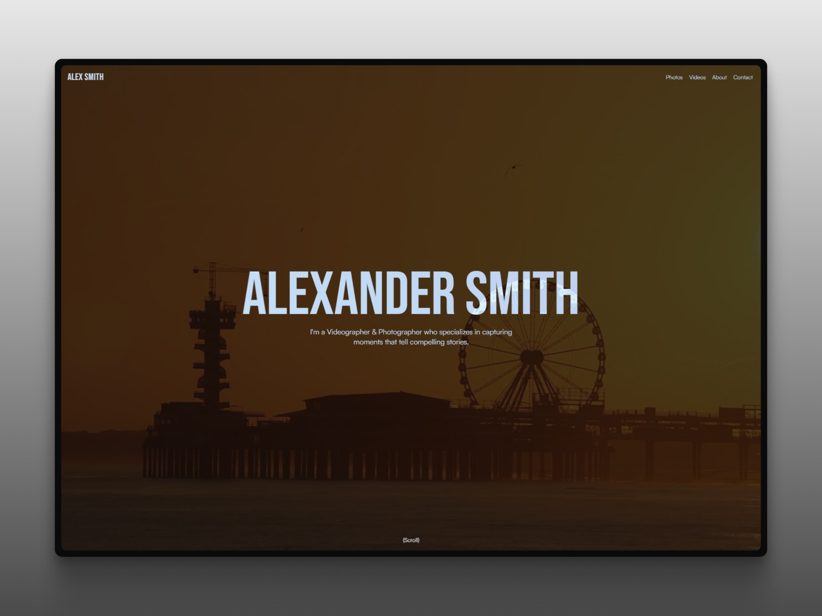 Screenshot of Capture video photography portfolio template website