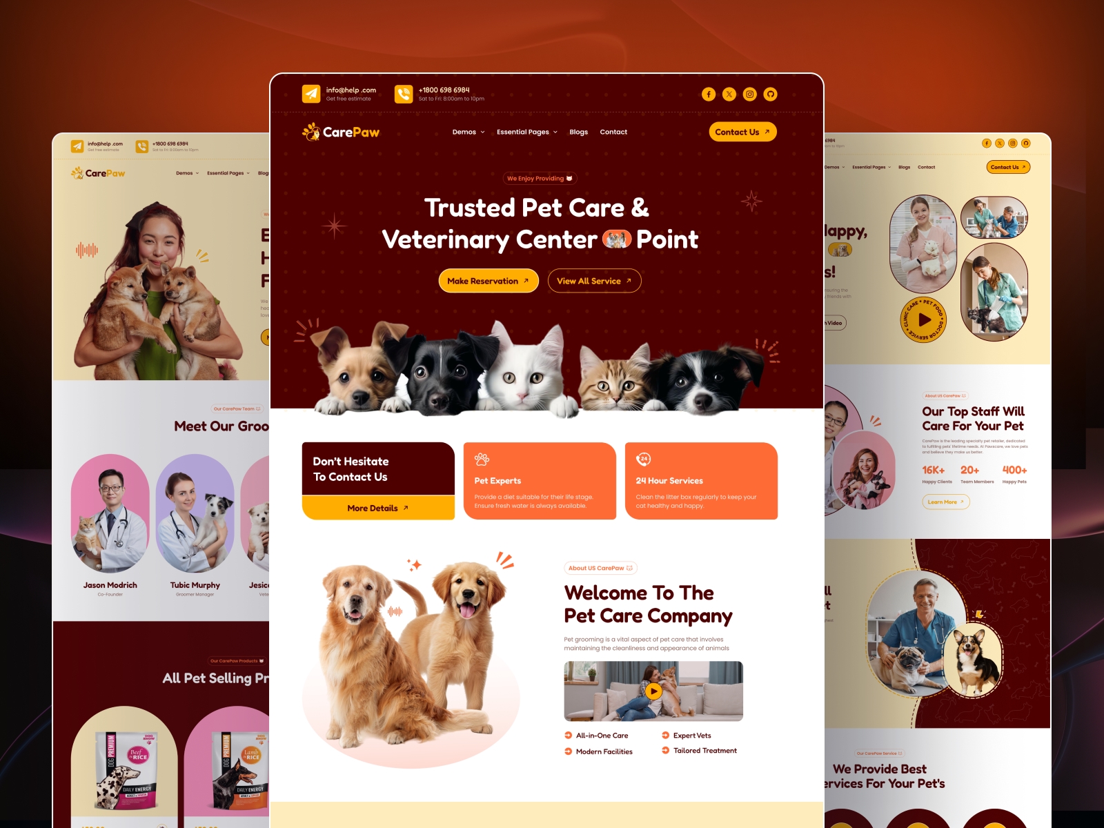 Screenshot of Carepaw website