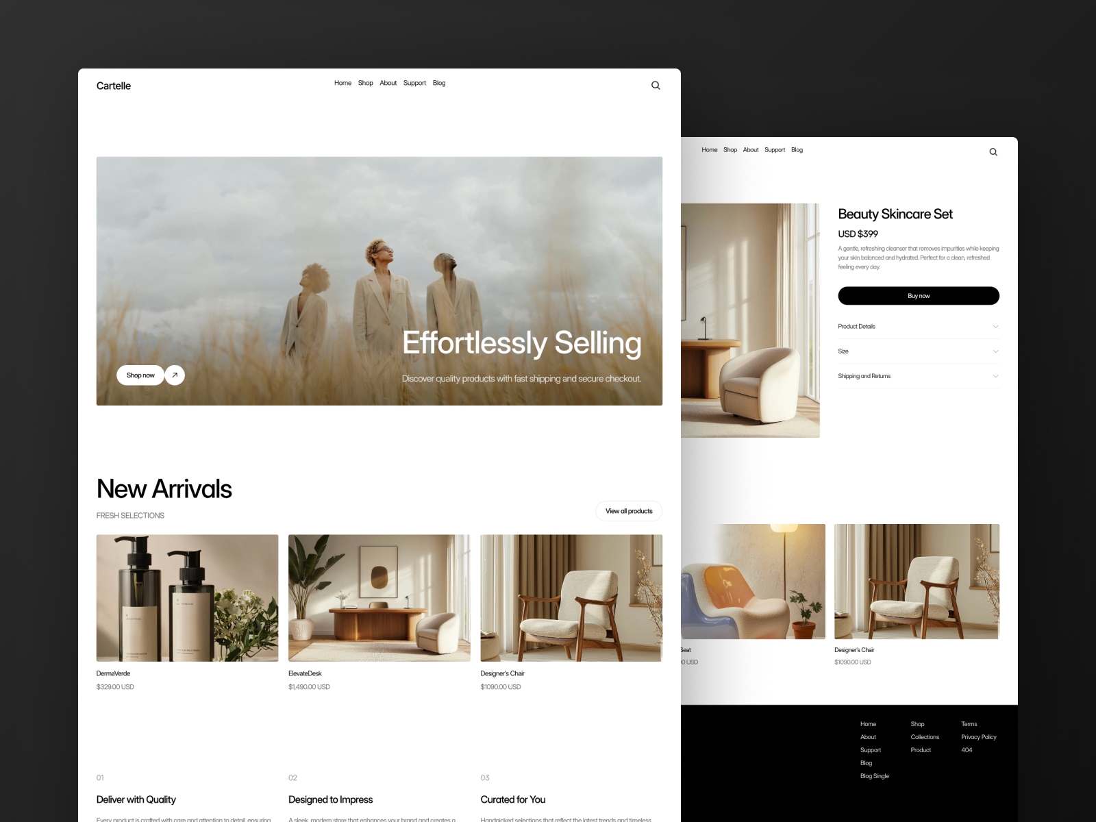 Screenshot of Cartelle website