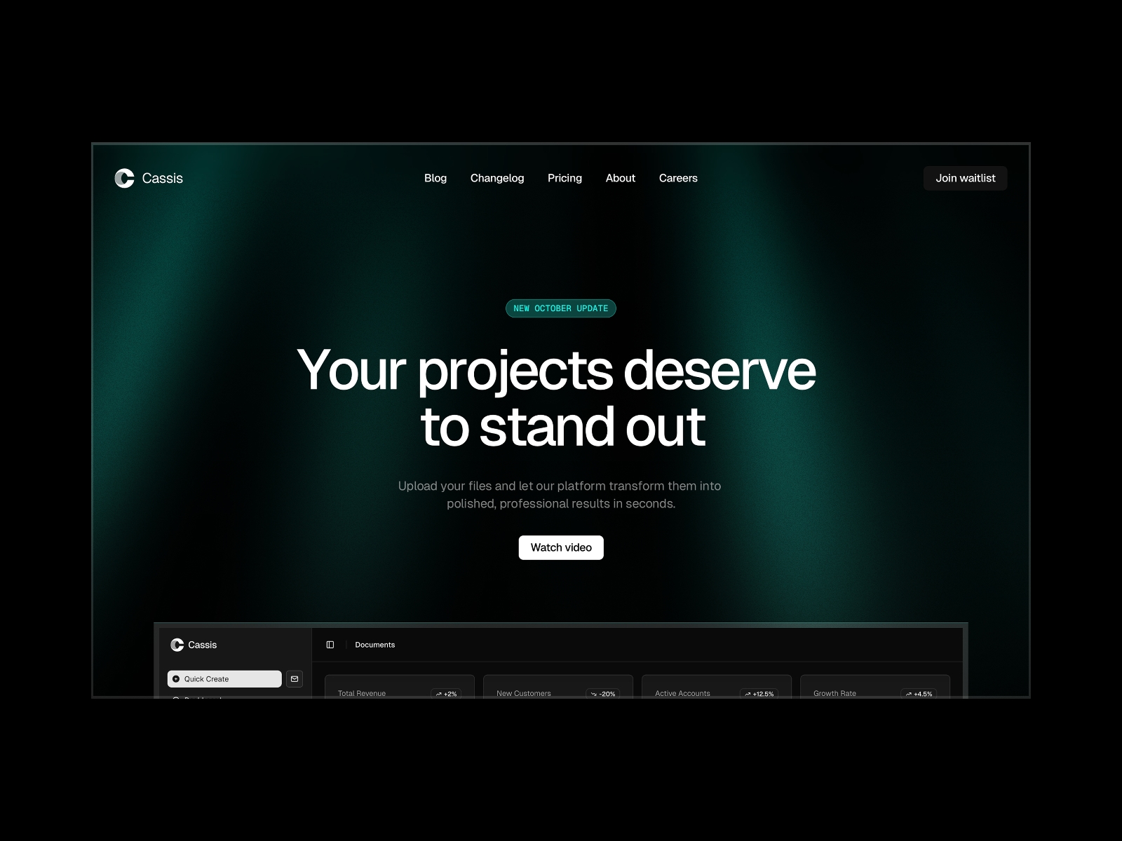 Screenshot of Cassis website