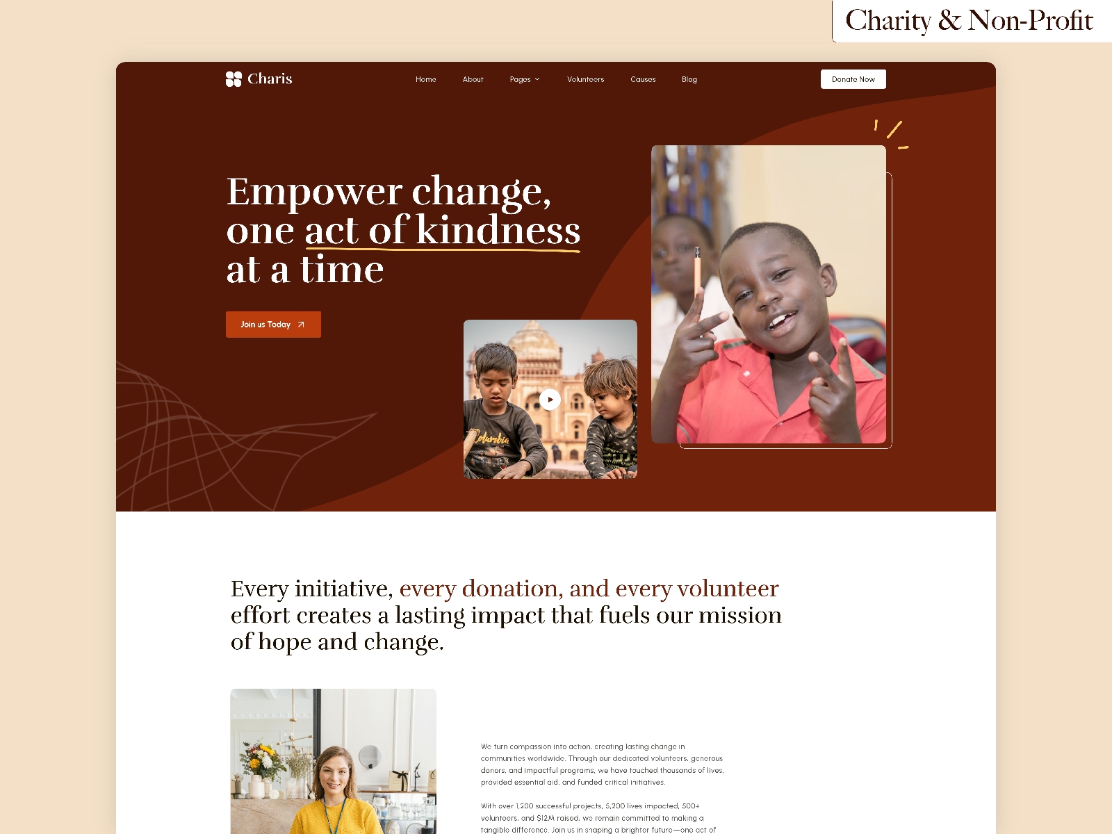 Screenshot of Charis website