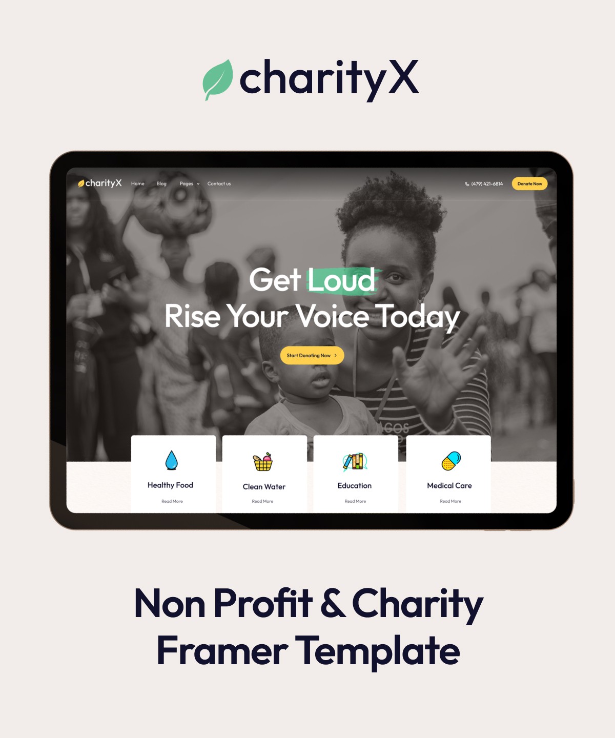 Screenshot of Charityx website
