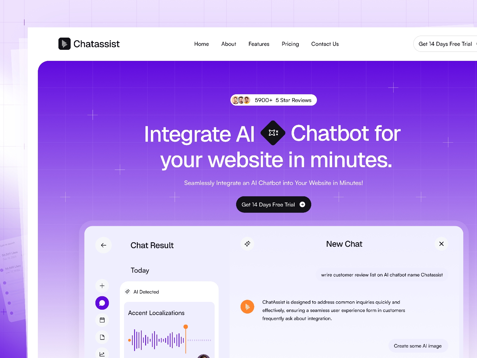 Screenshot of Chatassist website