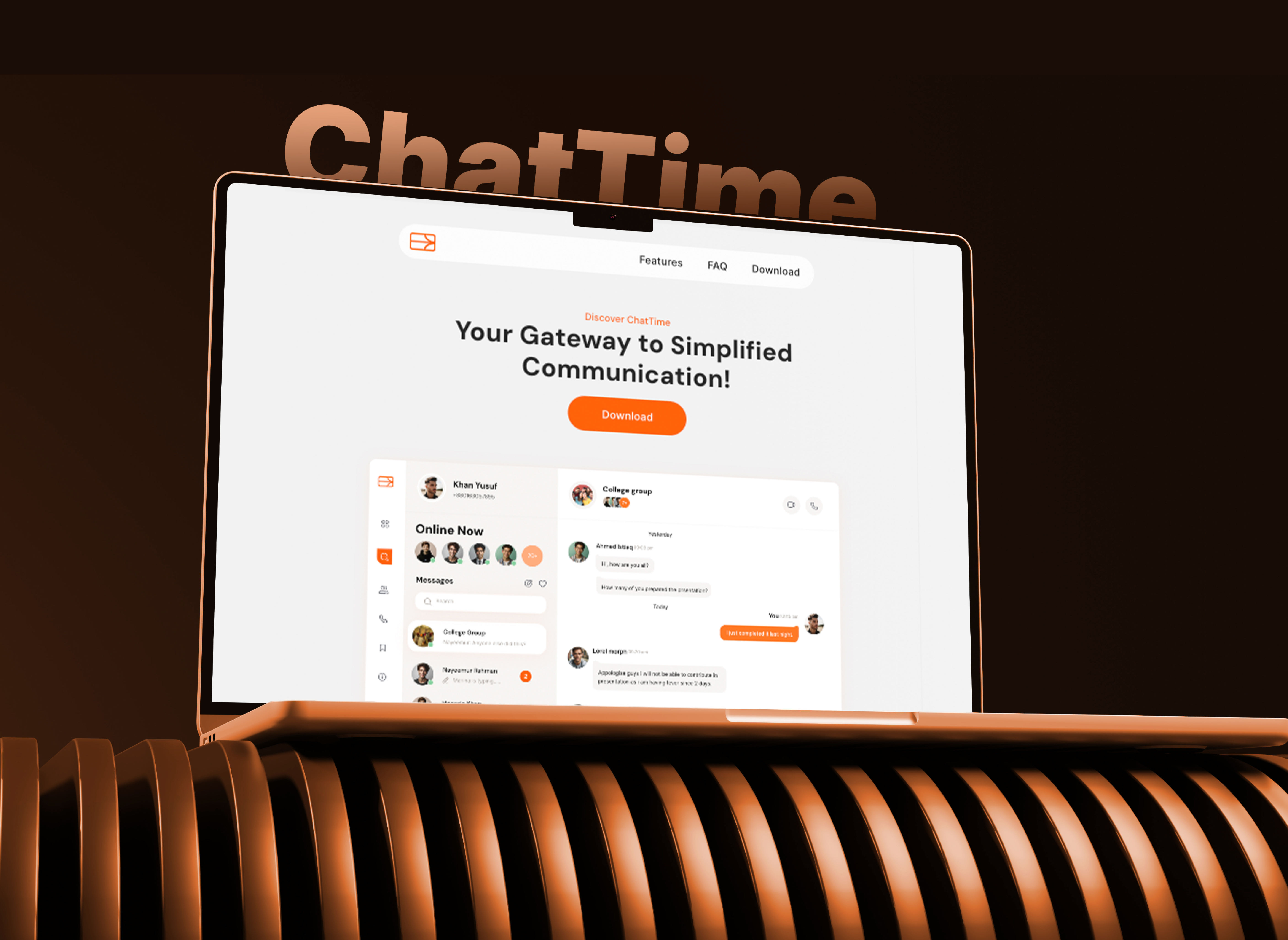 Screenshot of Chattime website