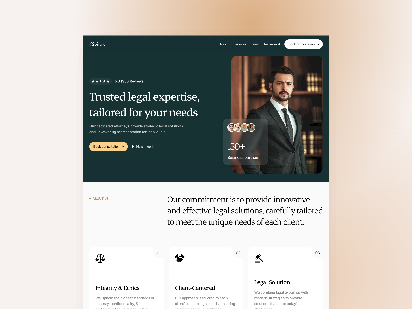 Screenshot of Civitas website