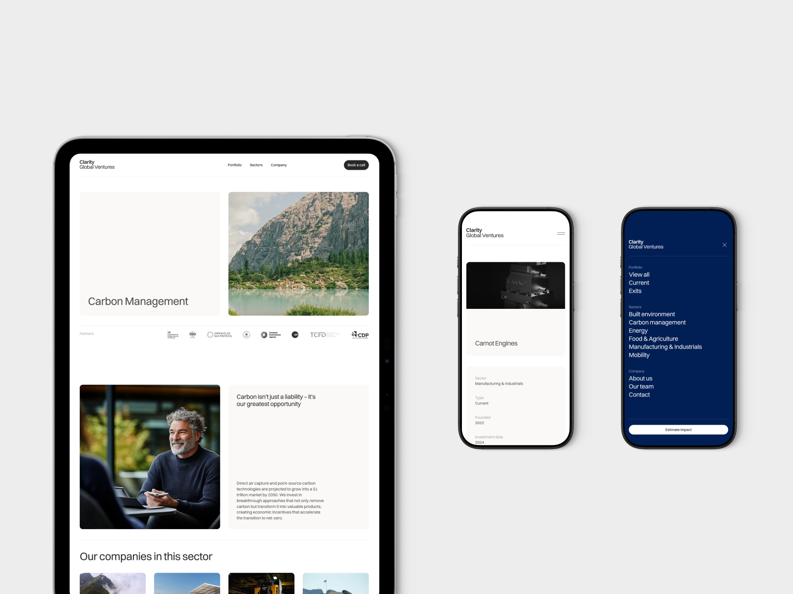 Screenshot of Clarity gv website