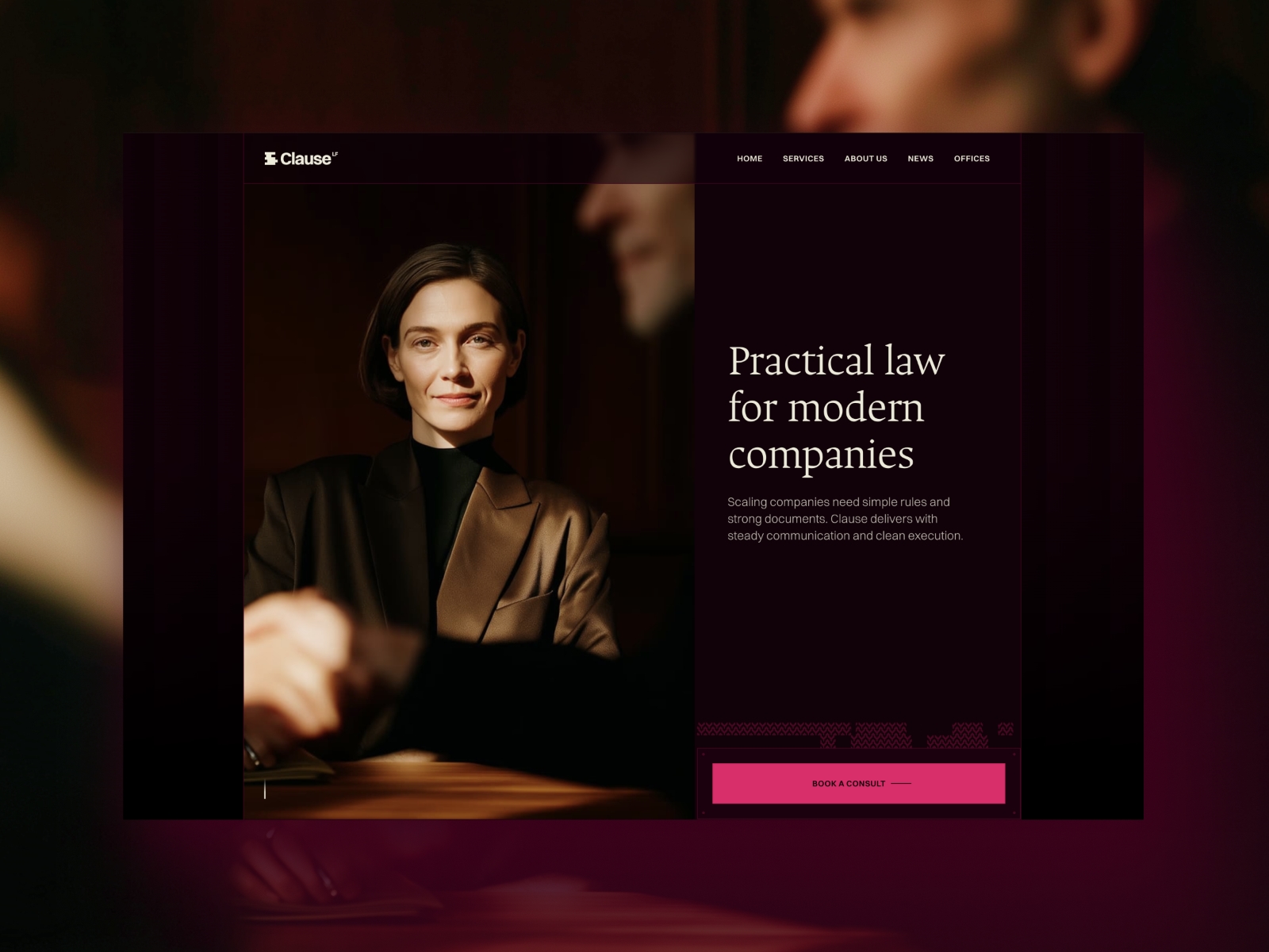 Screenshot of Clause website