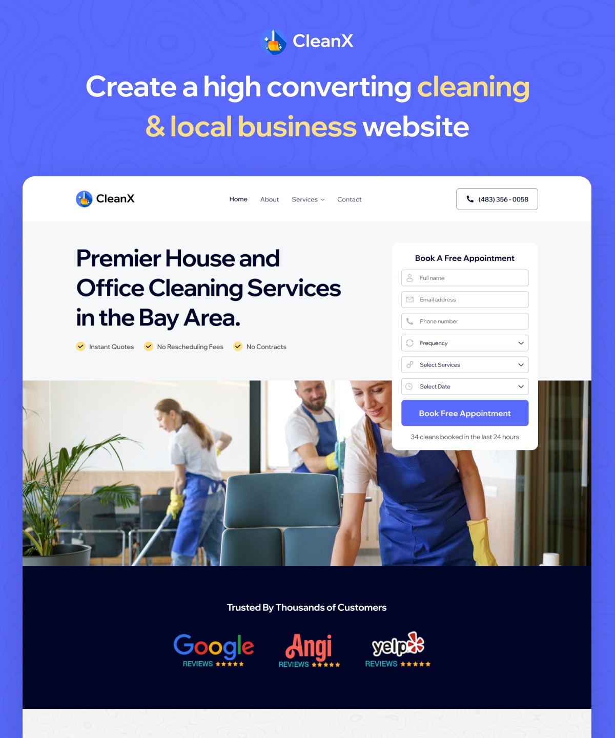 Screenshot of Cleanx website