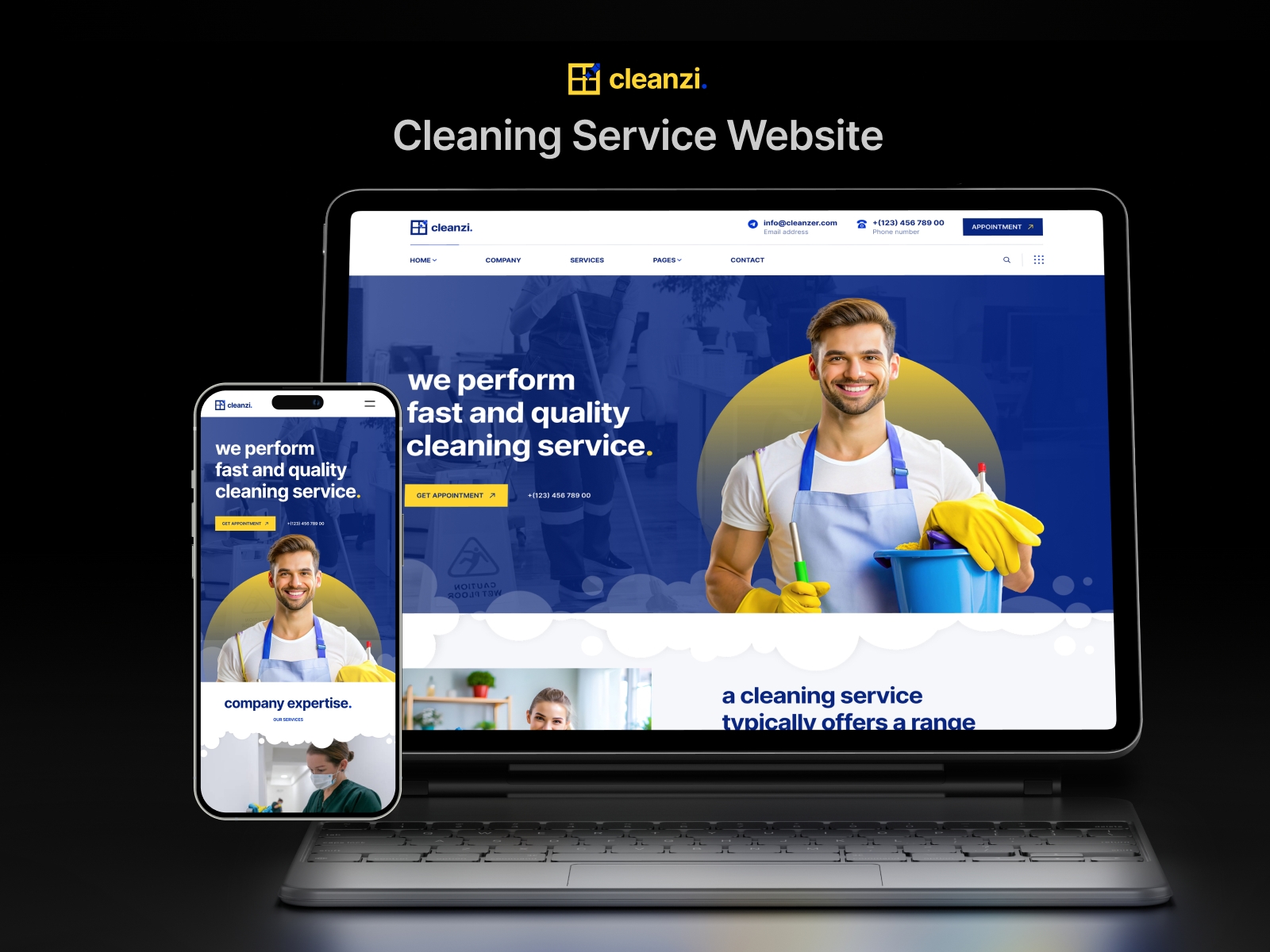 Screenshot of Cleanzi website