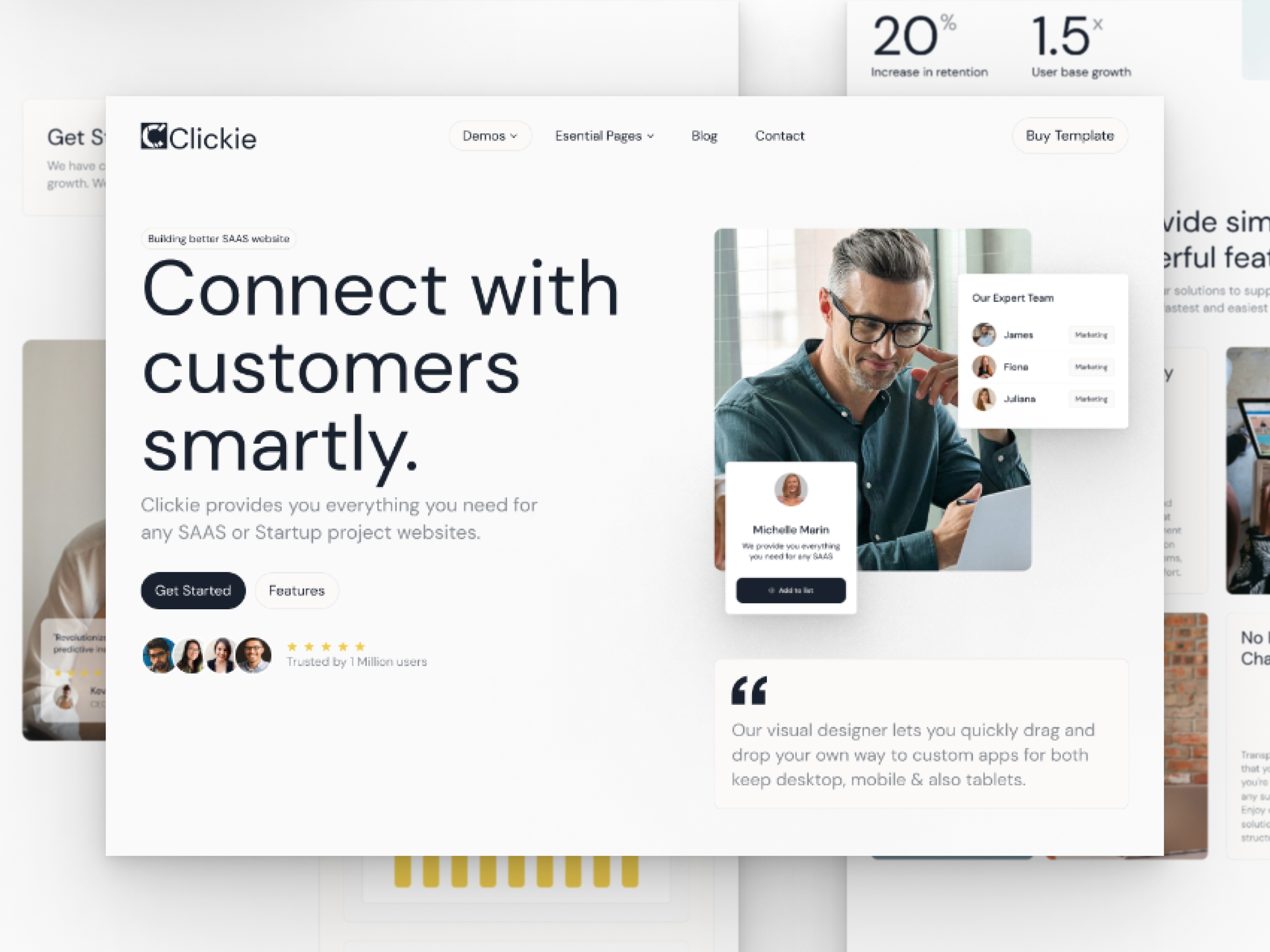 Screenshot of Clickie website