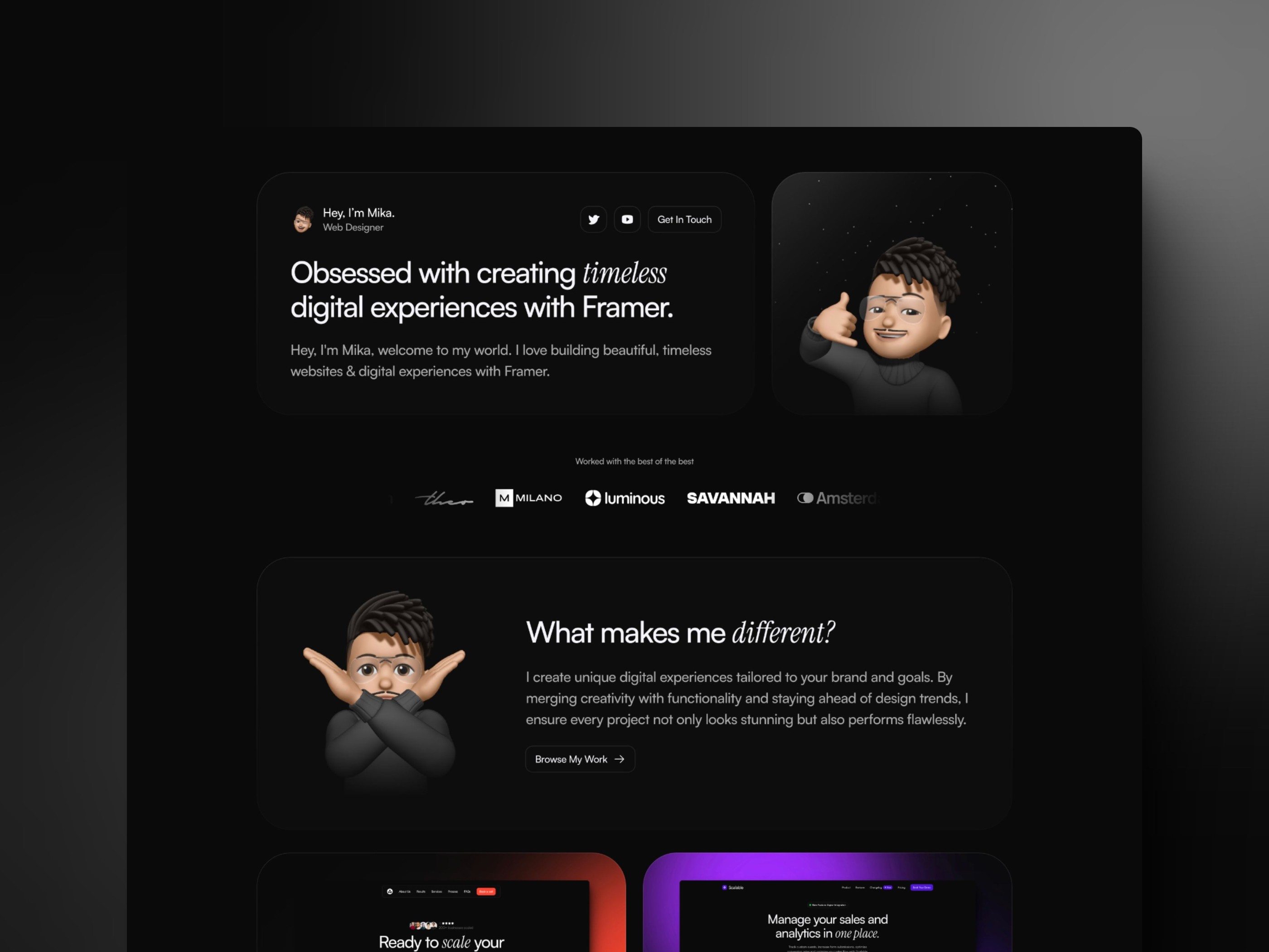 Screenshot of Clientele website