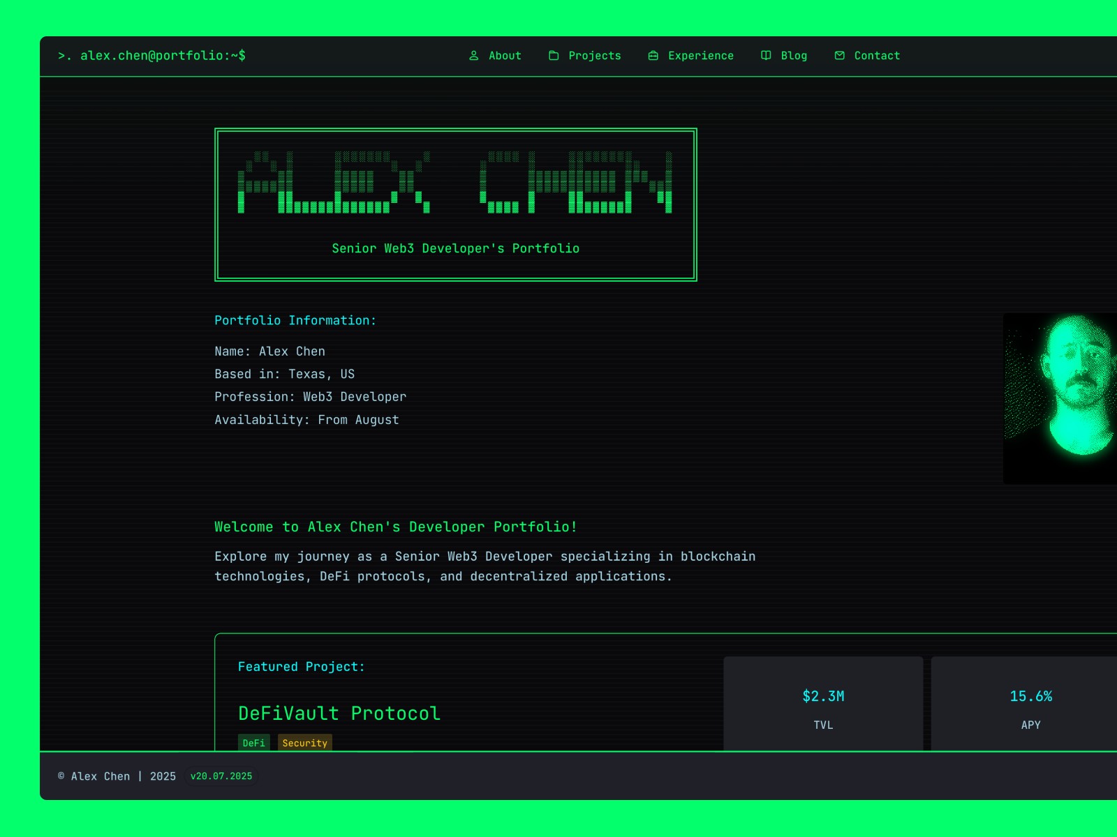 Screenshot of Clifolio website