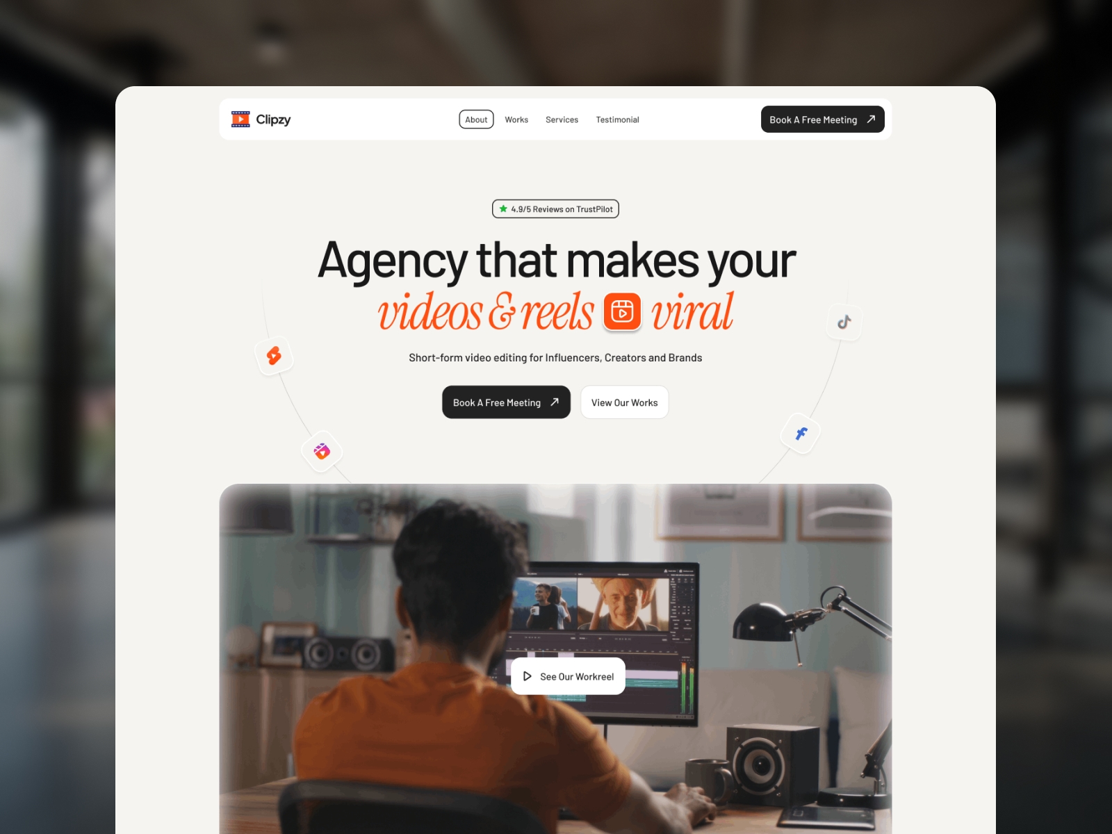 Screenshot of Clipzy website