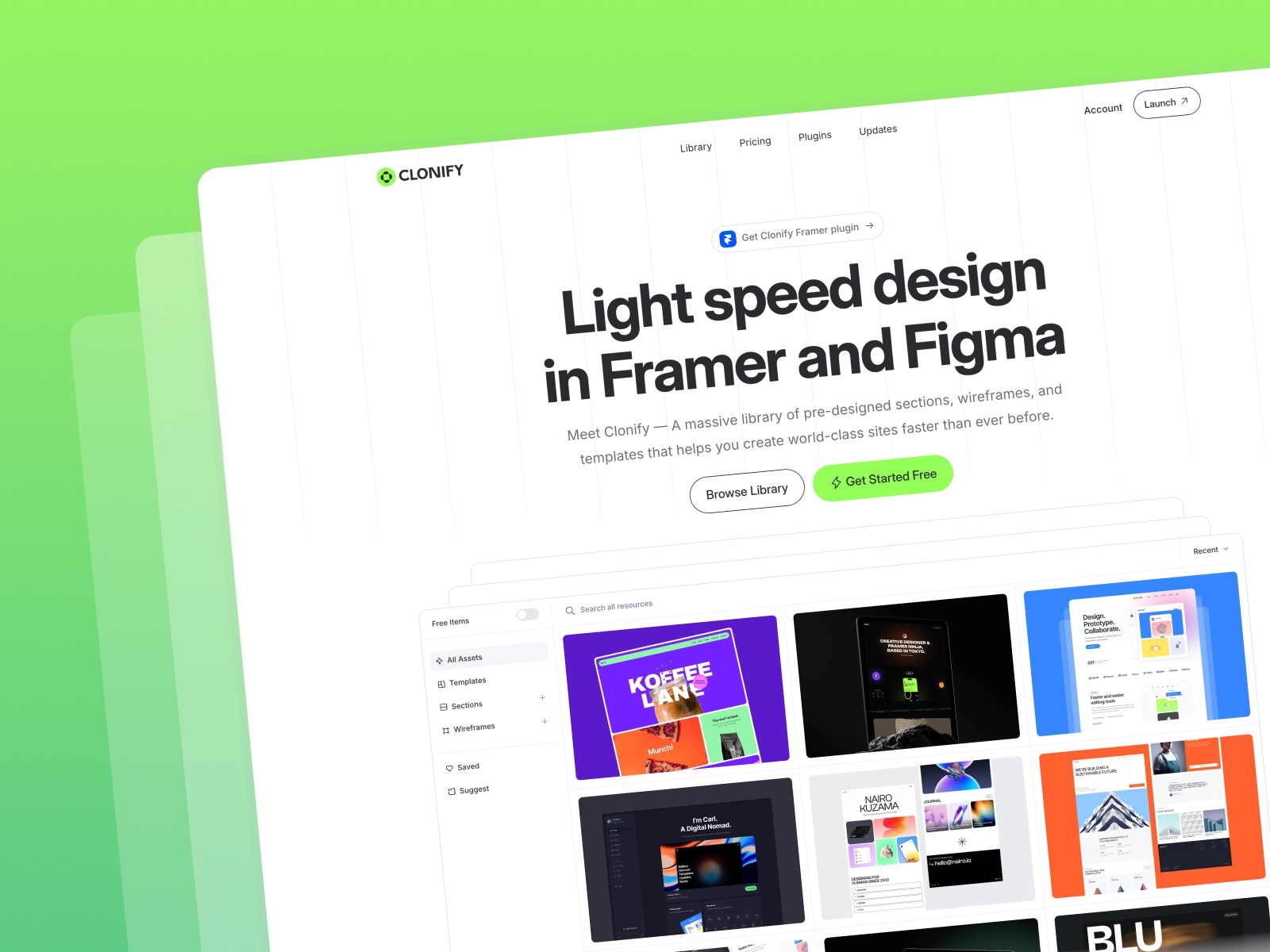 Screenshot of Clonify website