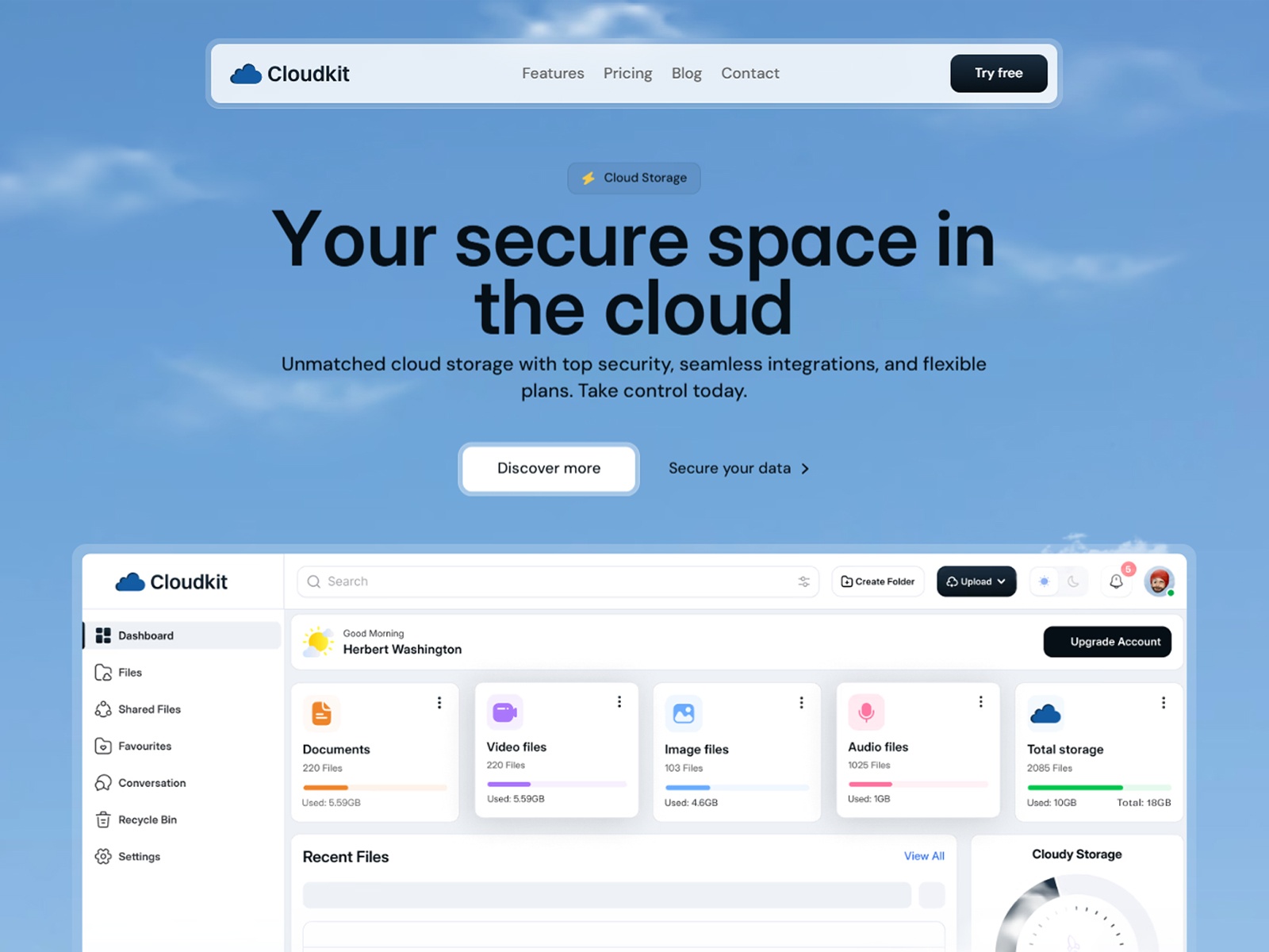 Screenshot of Cloudkit website