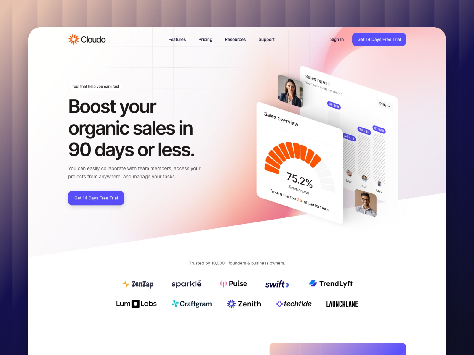Screenshot of Clouudo website