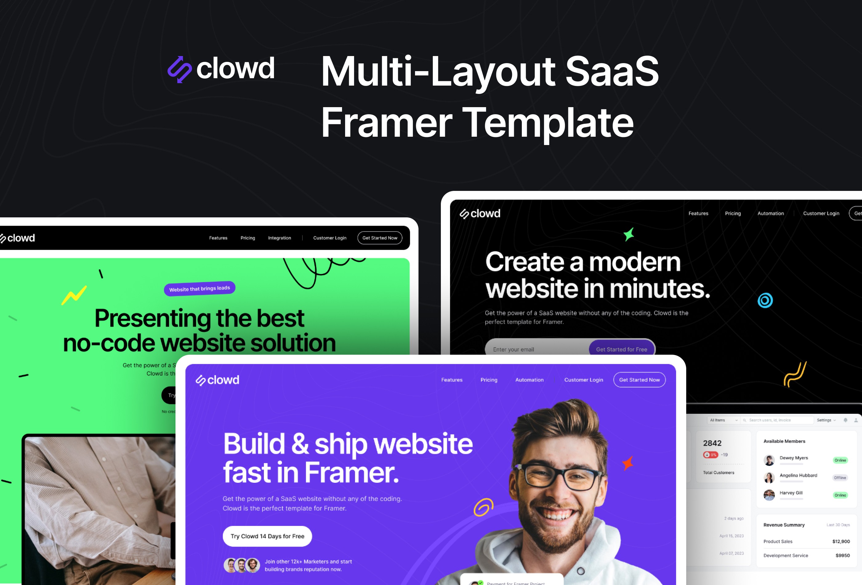 Screenshot of Clowd website